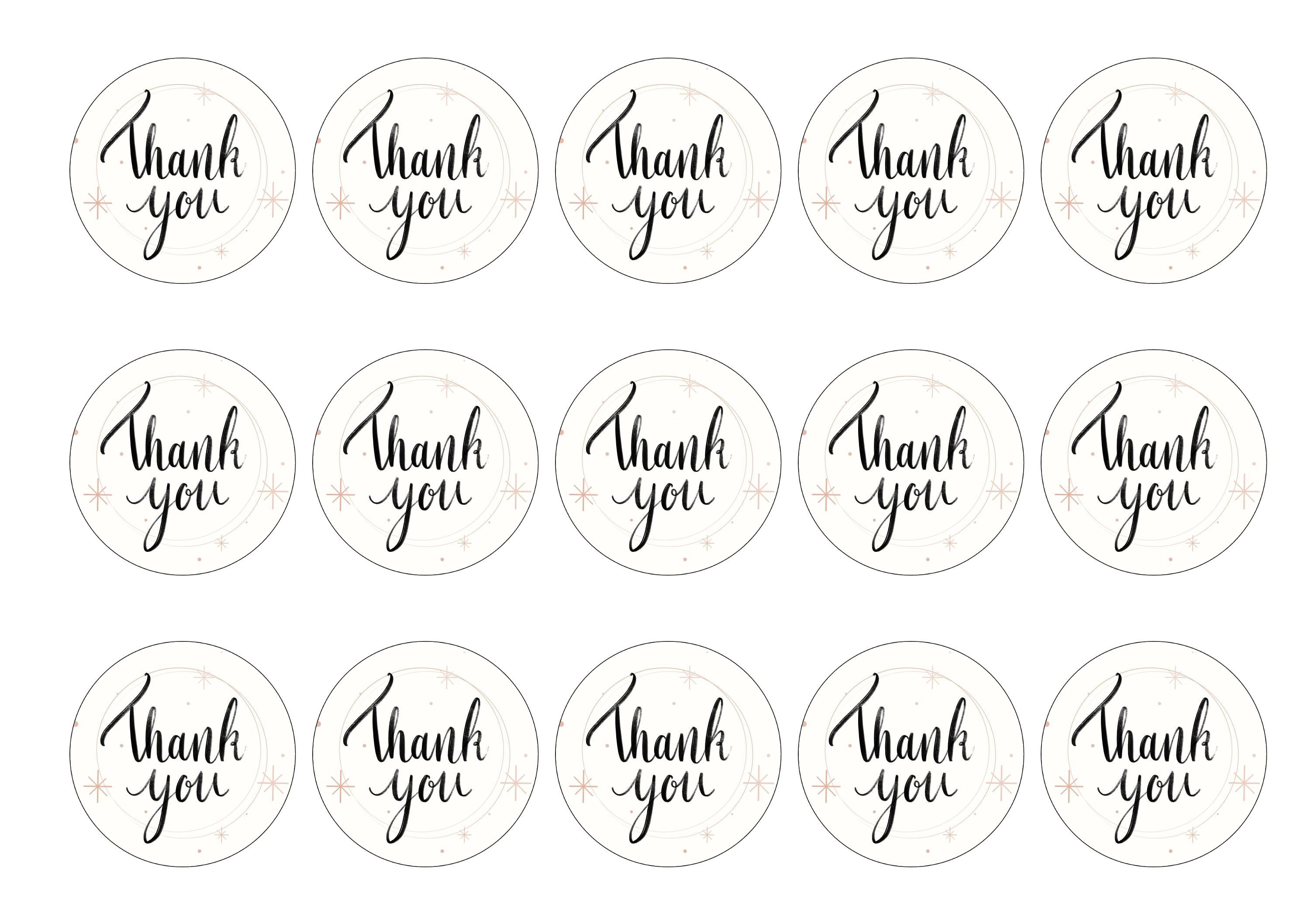 15 printed cupcake topper with a simple thank you message