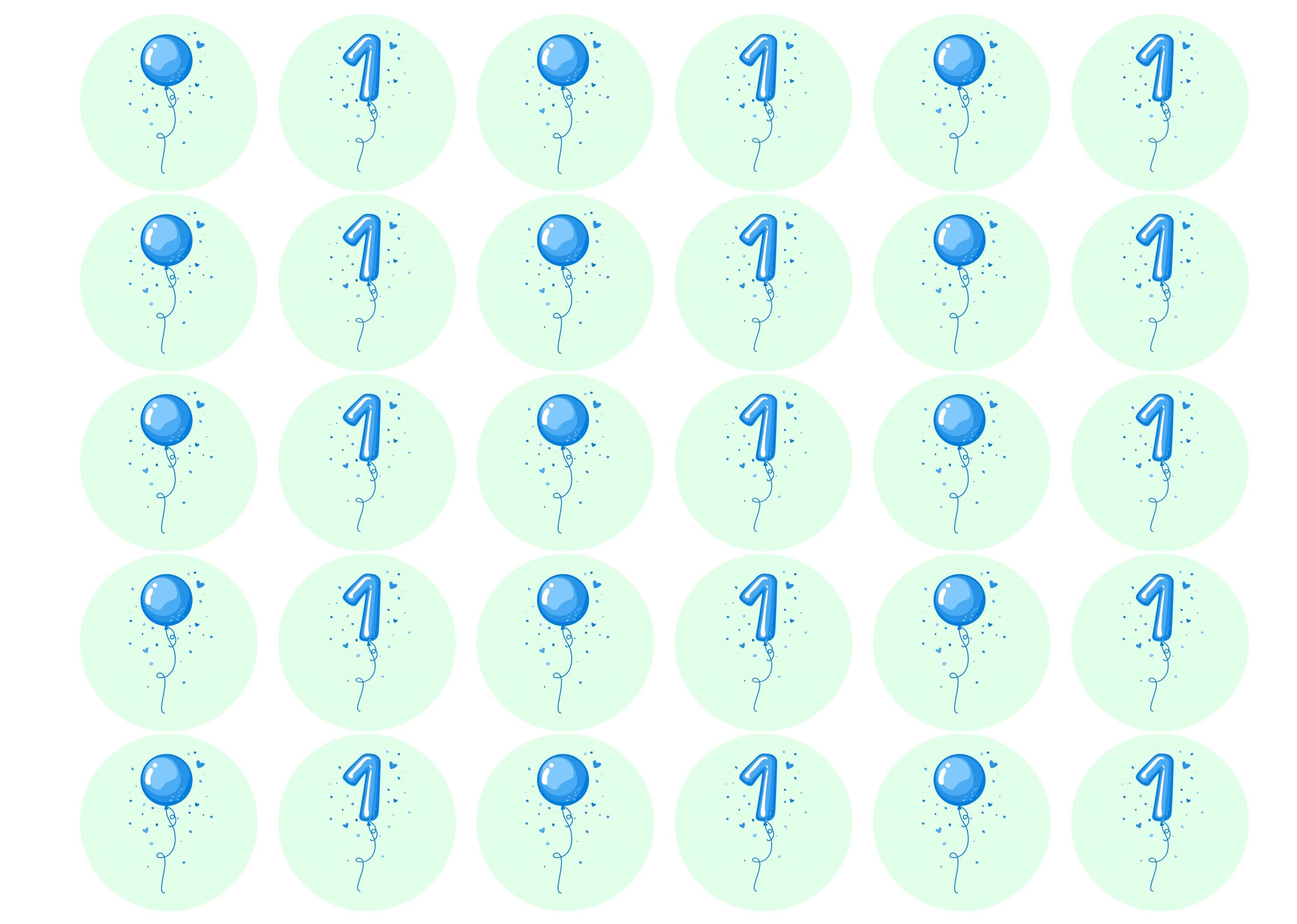 30 cupcake toppers for 1st birthday