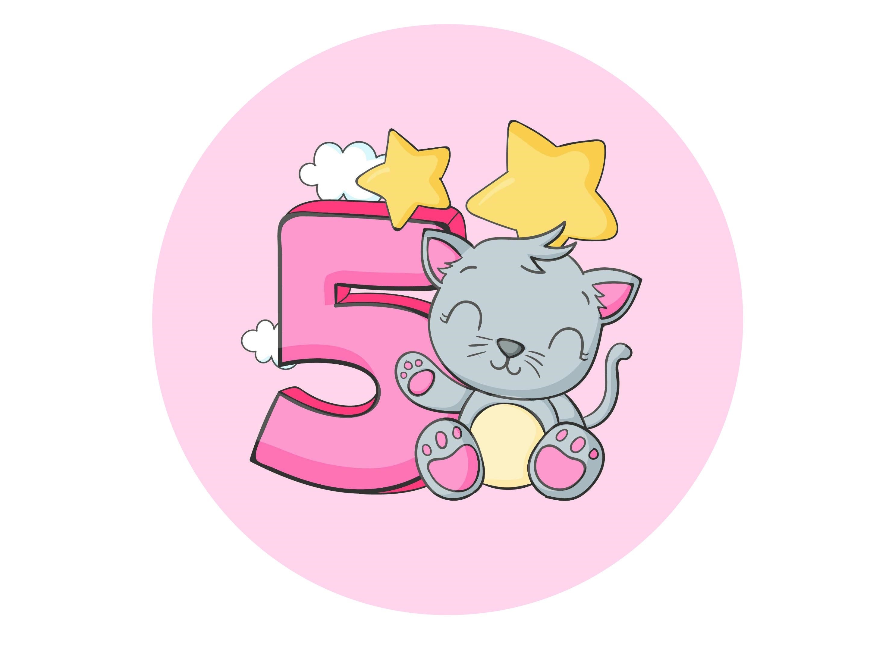 Large 5th birthday cake topper