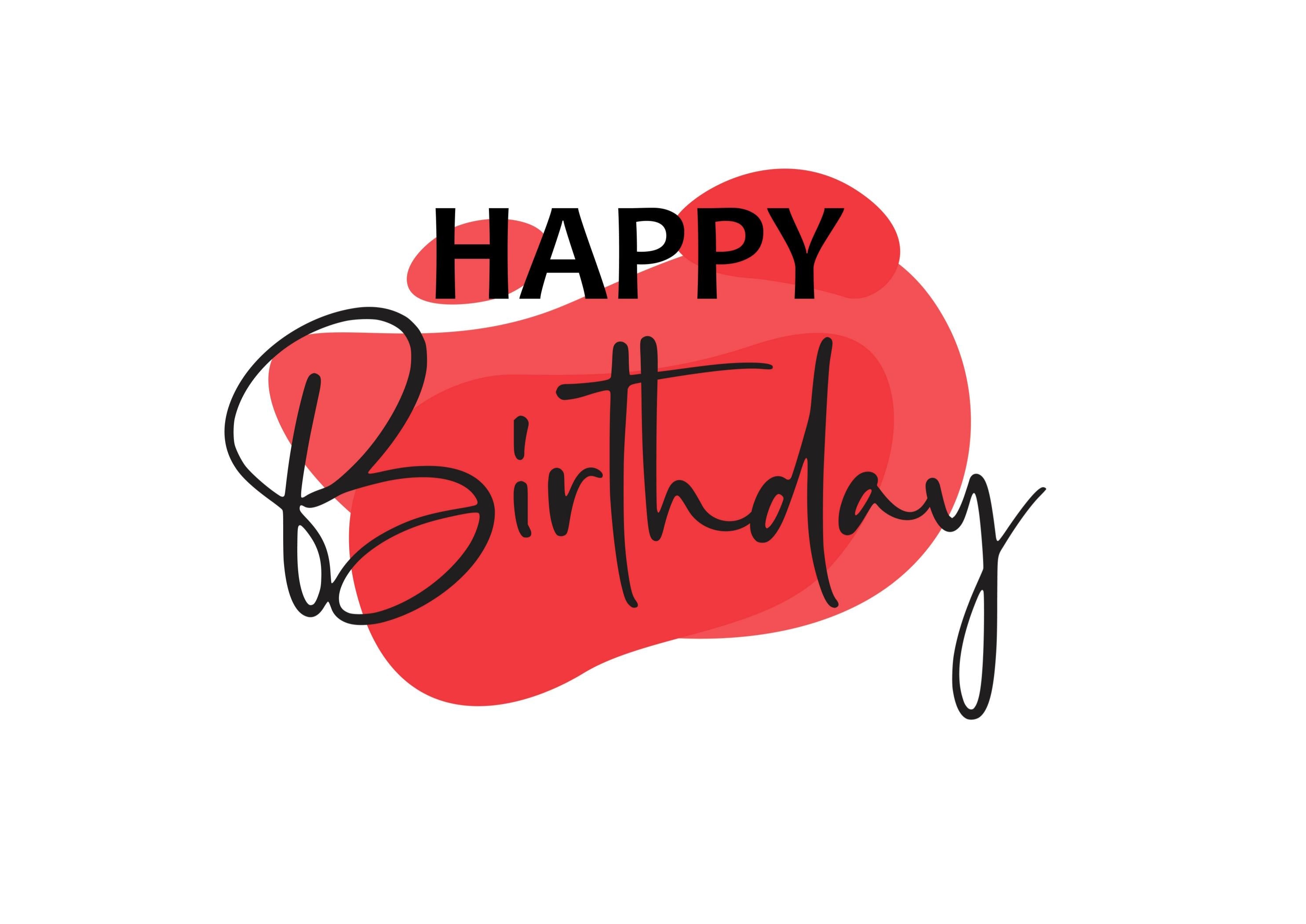 Happy Birthday cake topper in red