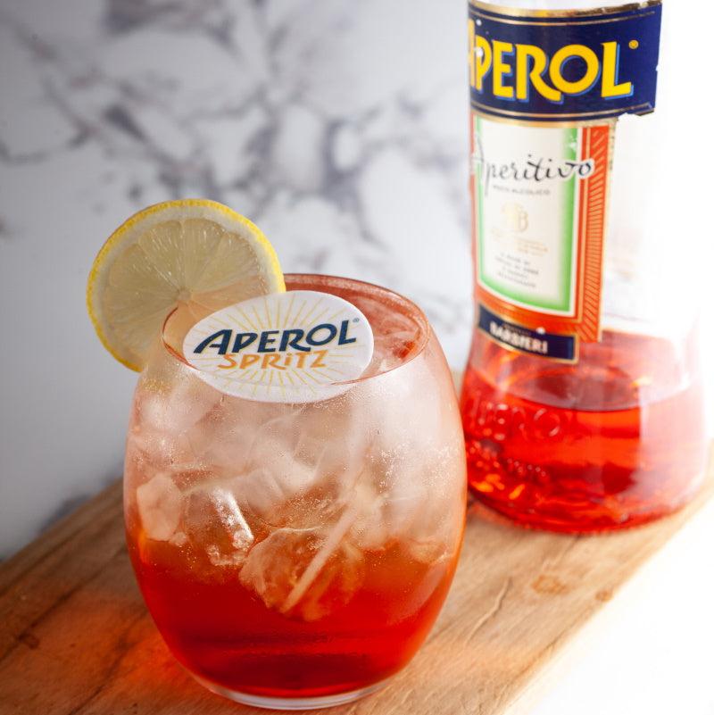 Printed cocktail toppers - can be personalised, this one is for an Aperol Spritz
