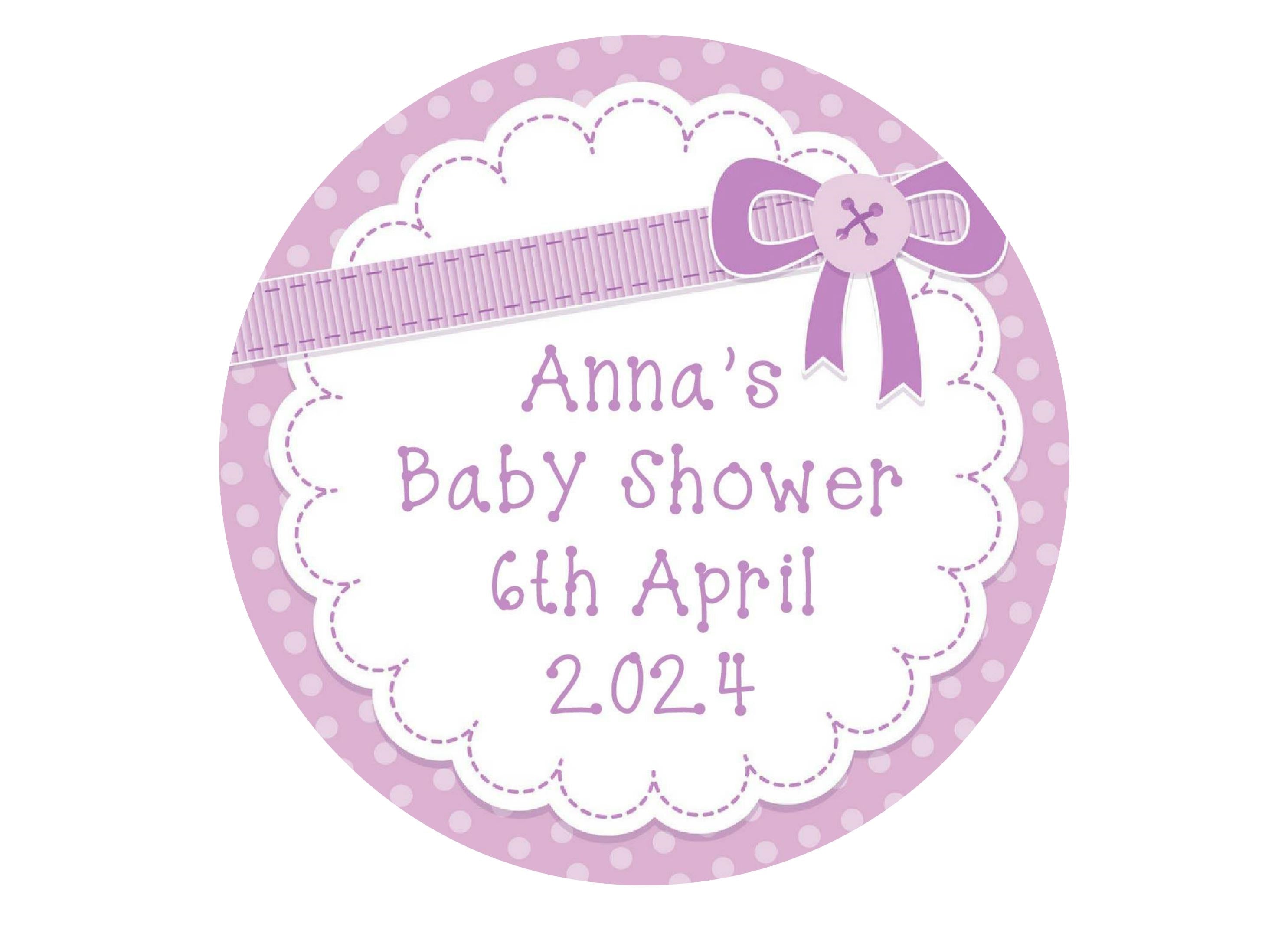 Large personalised cake topper for a baby shower