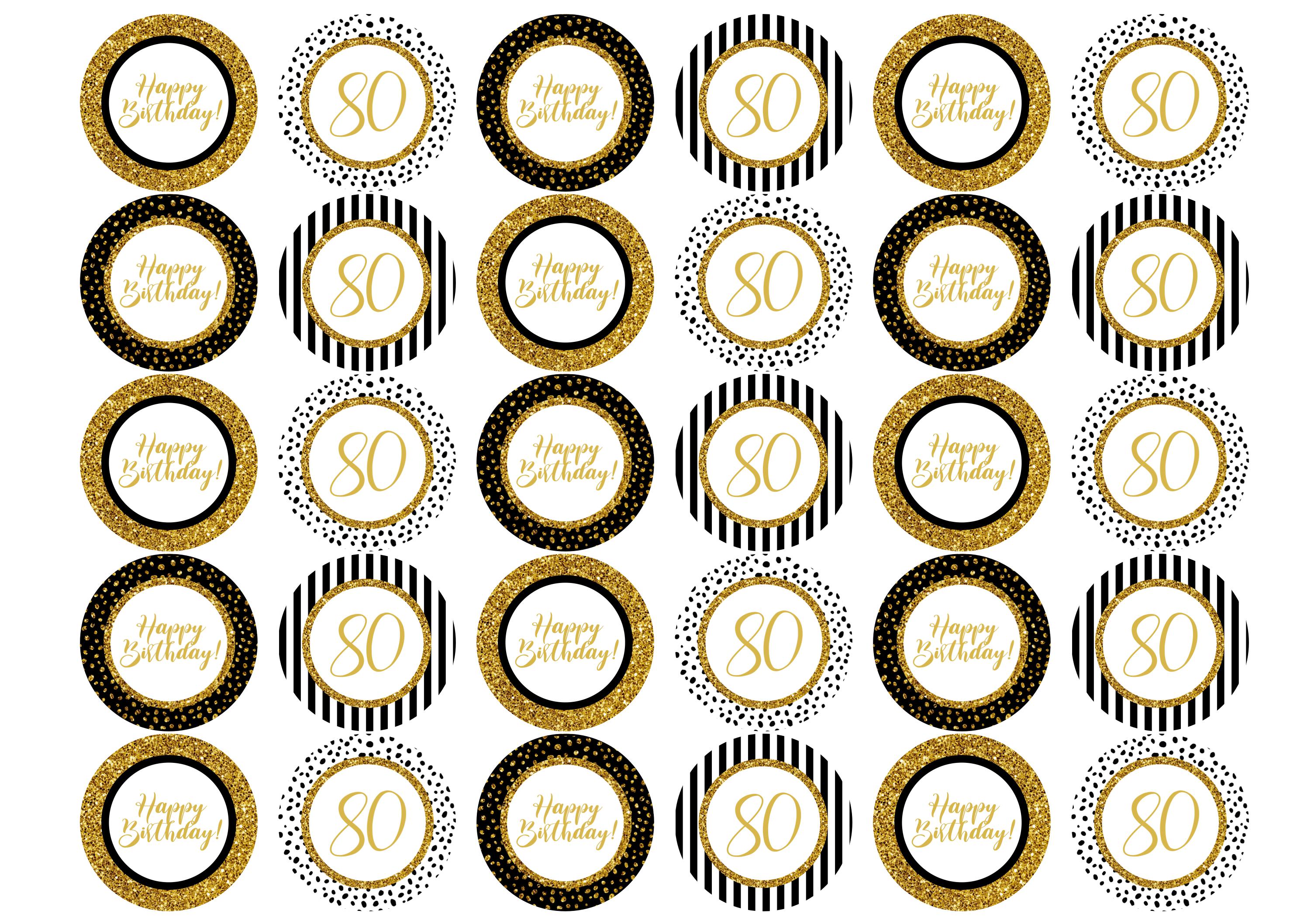 Black and Gold Happy Birthday - Personalised