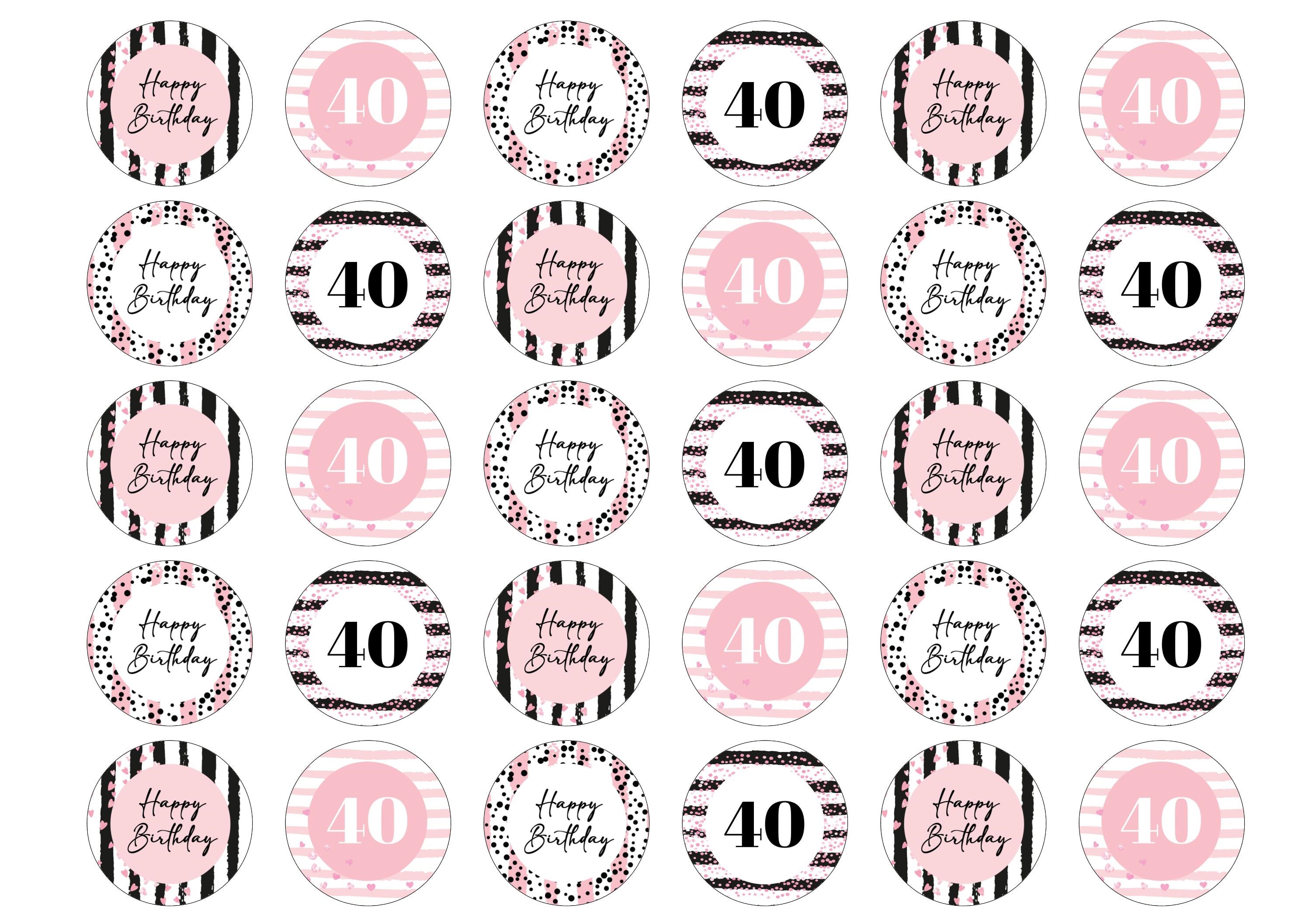 Black and Pink Stripe Birthday - Personalised