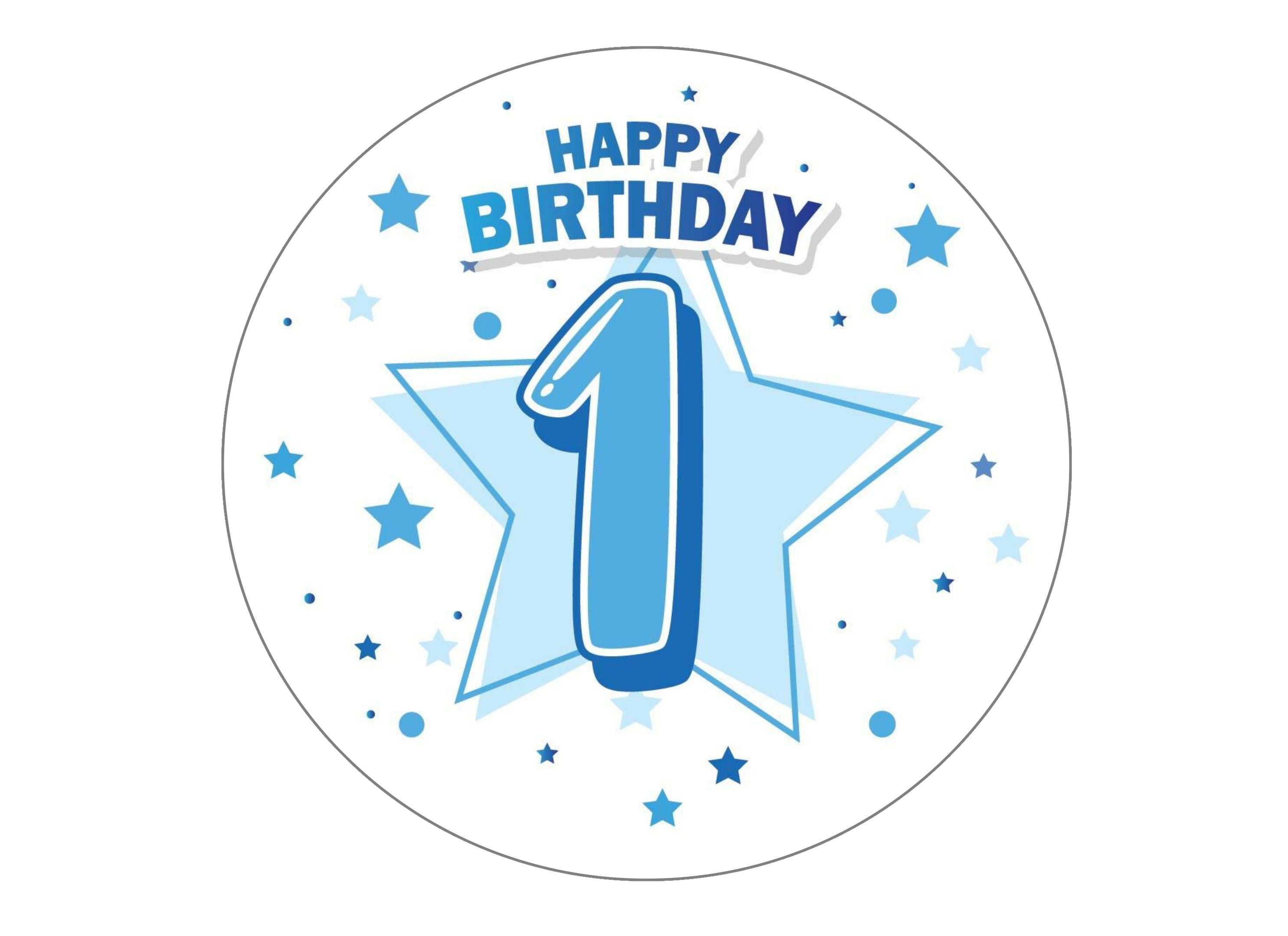 Blue Happy Birthday Numbers