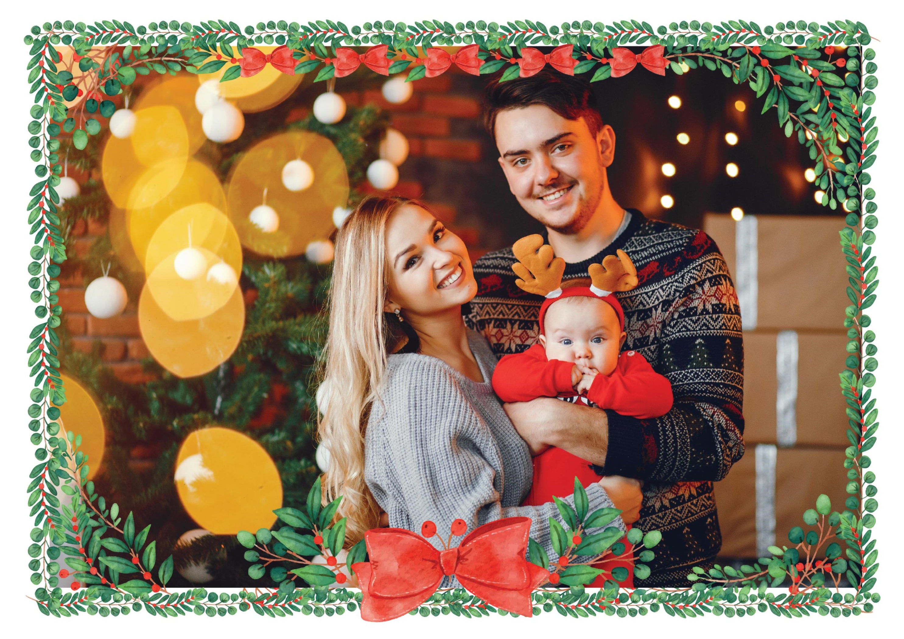 Christmas Frames "Merry Christmas From..." - Personalised Photo Toppers