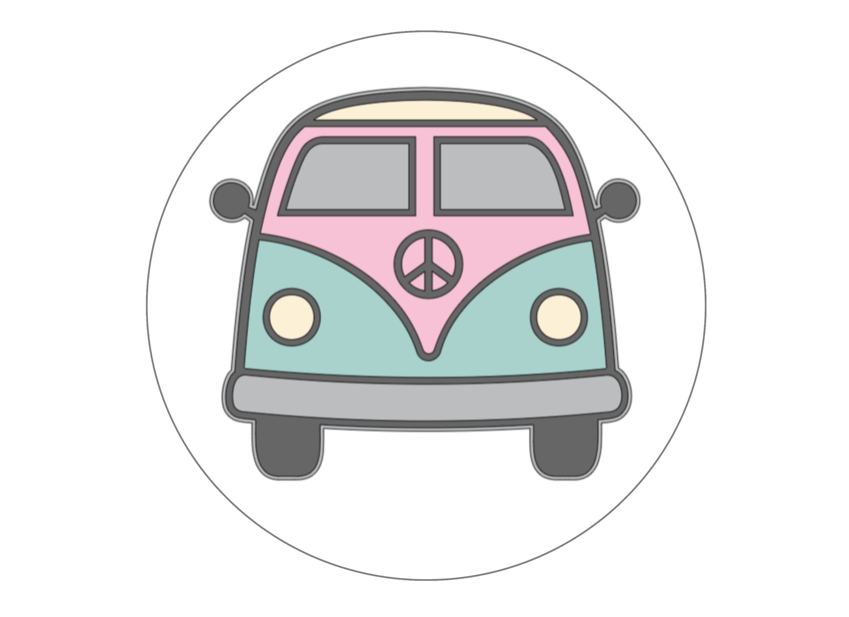 Large retro campervan cake topper