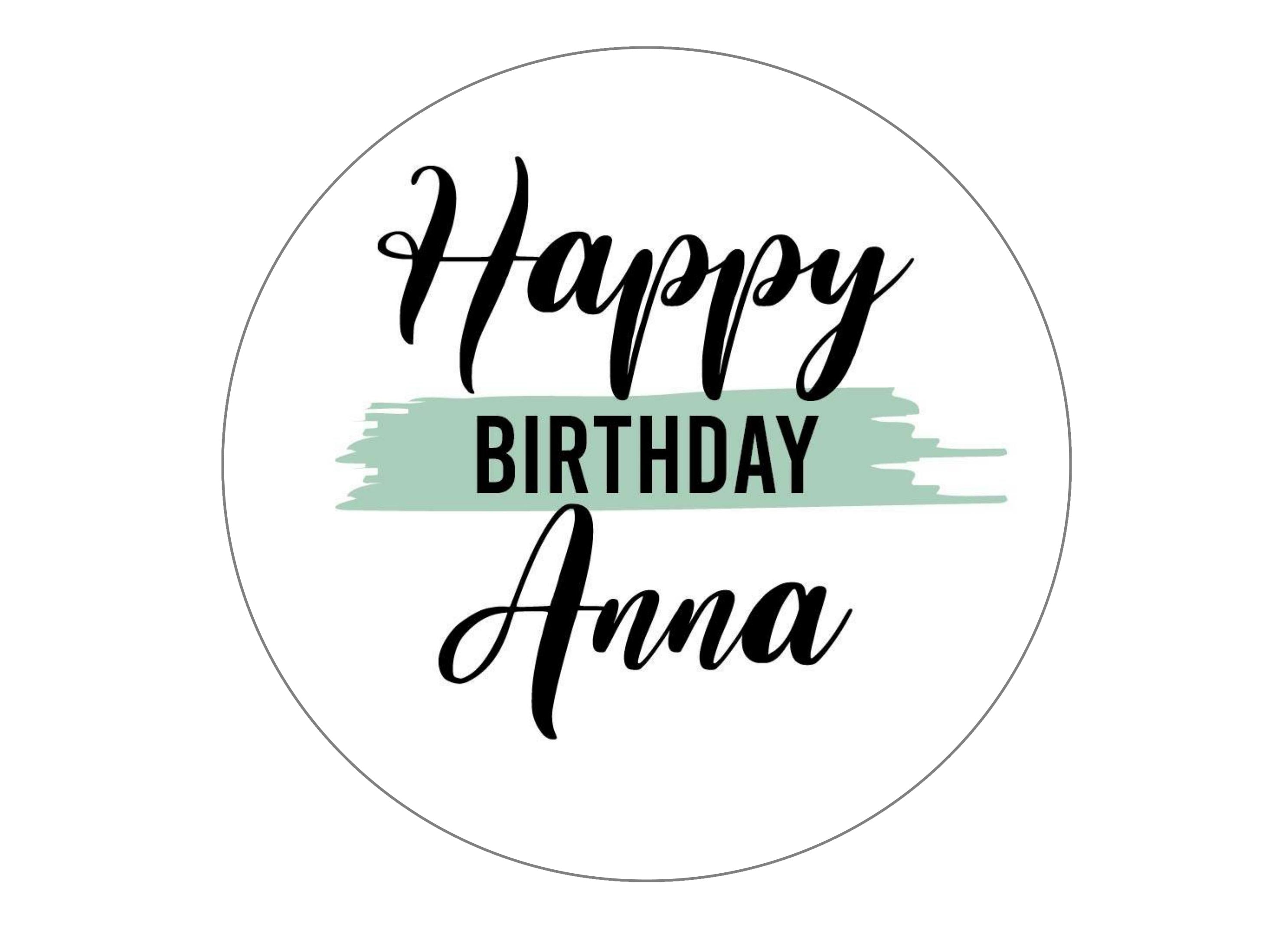 Large green personalised happy birthday cake topper