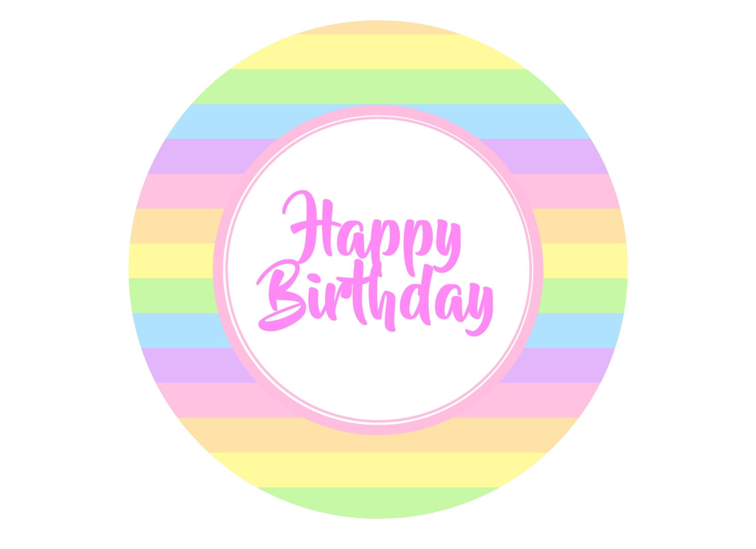 Happy Birthday - Pastel Rainbow