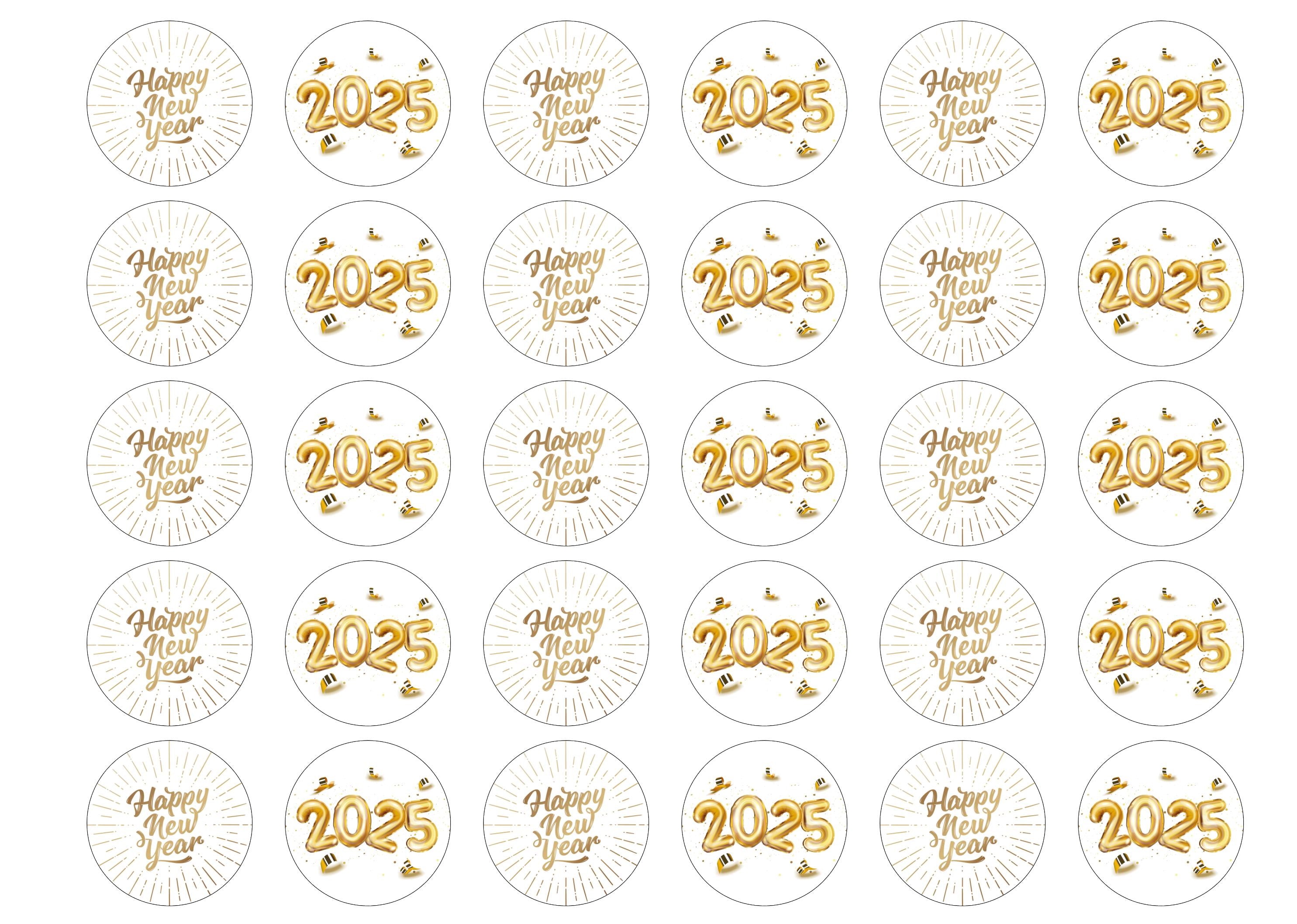 Happy New Year 2025 Balloons