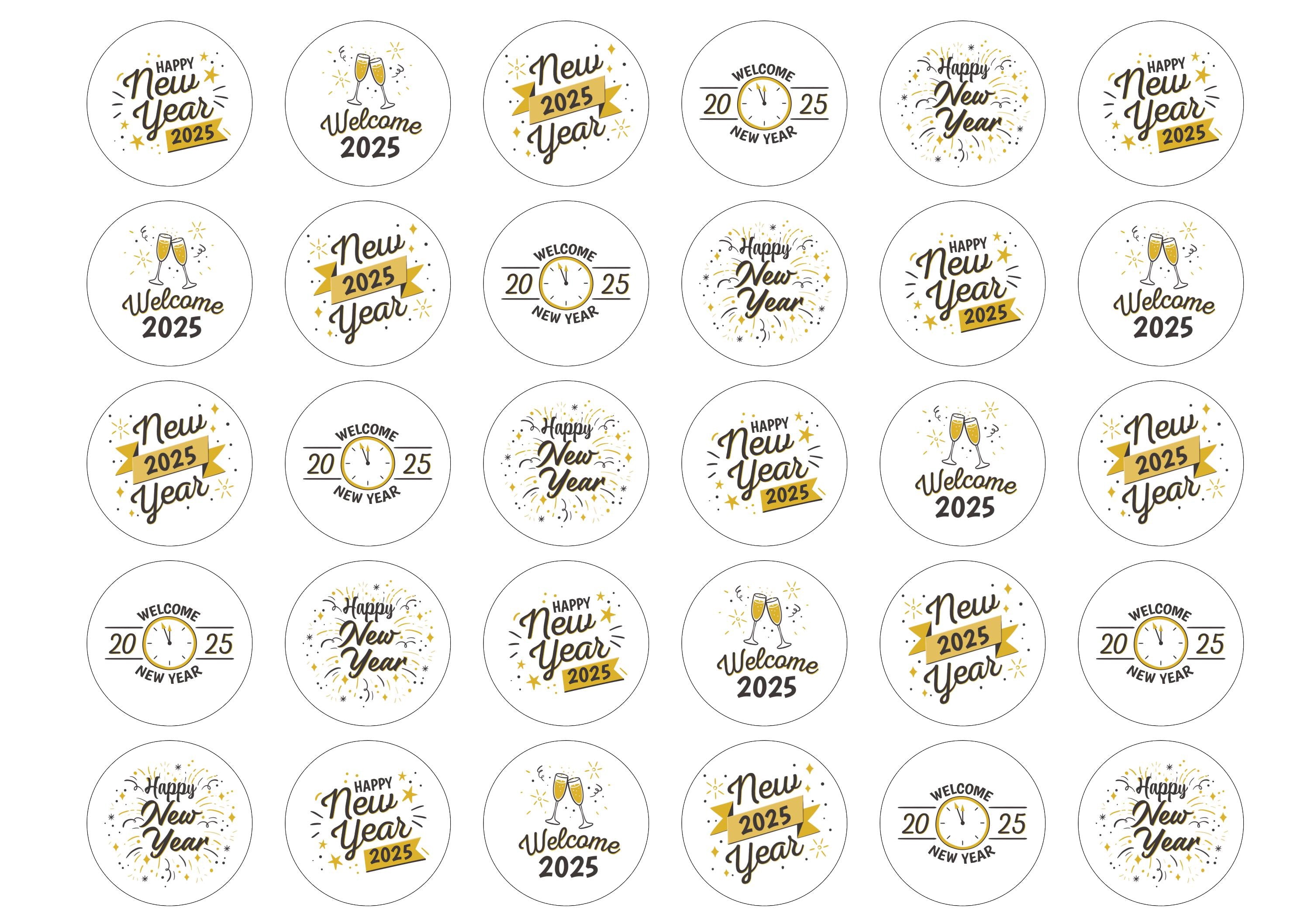 Happy New Year 2025 - Black and Gold