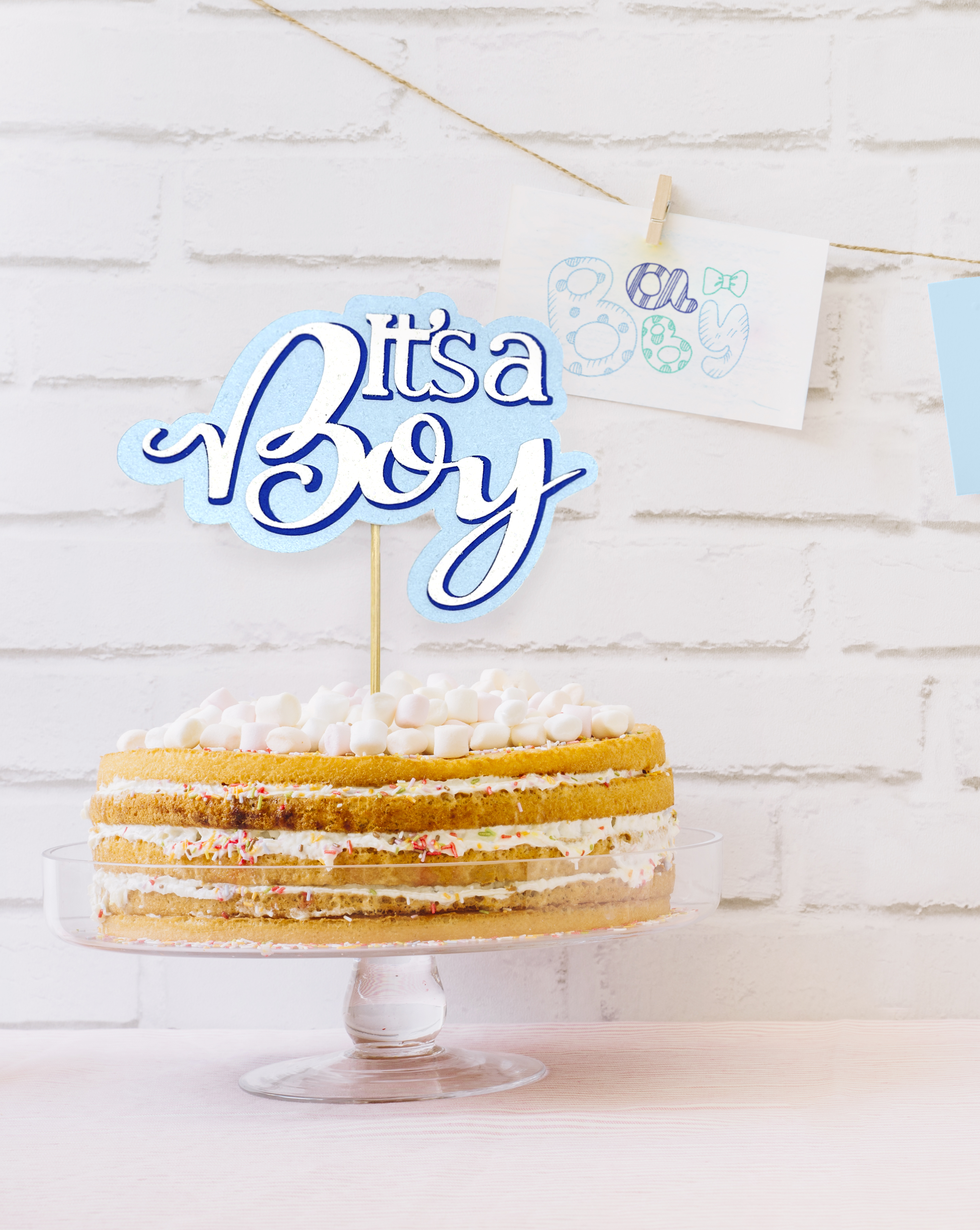 'It's a Boy' non-edible cake topper