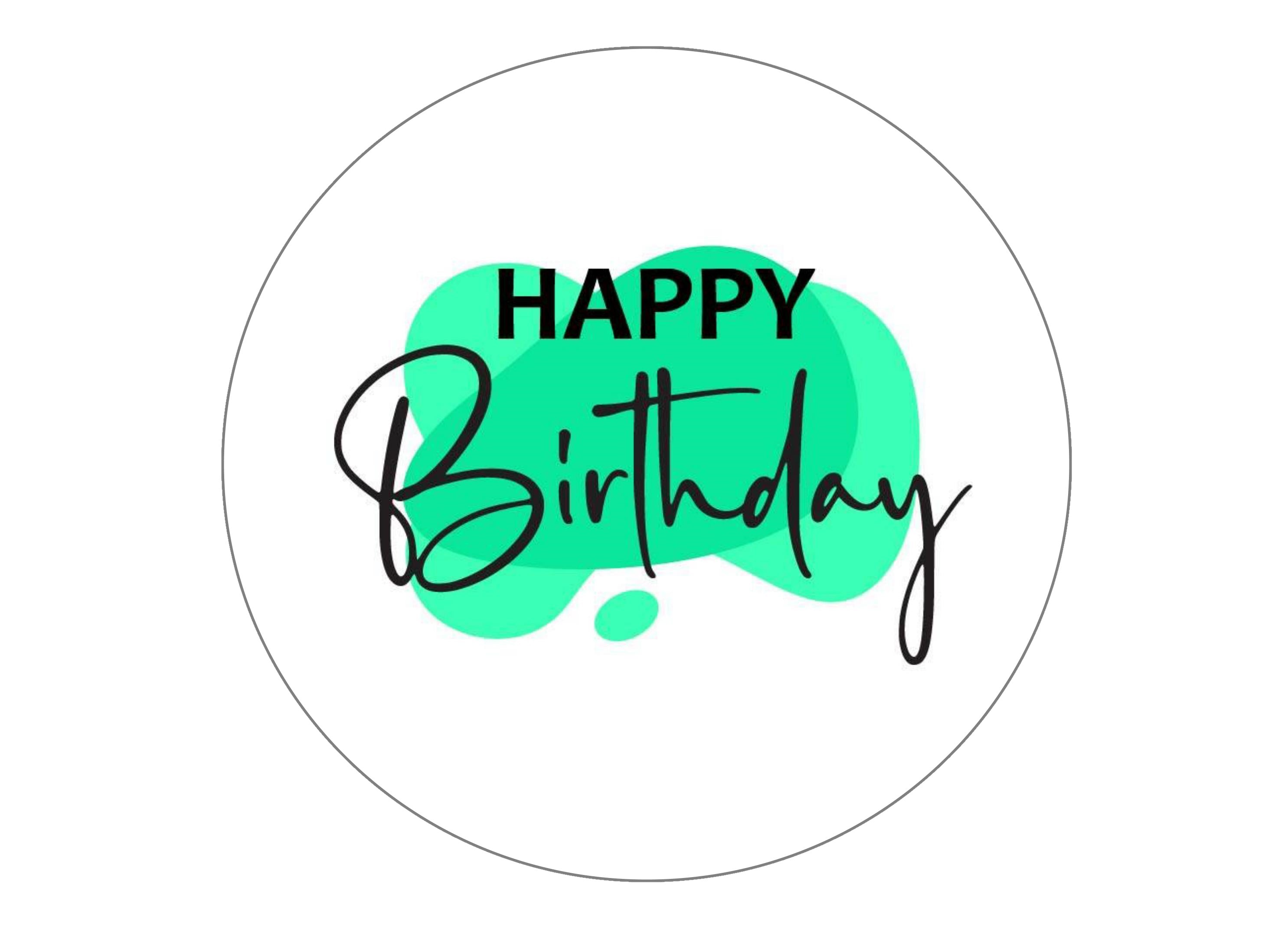 Happy birthday cake topper in green