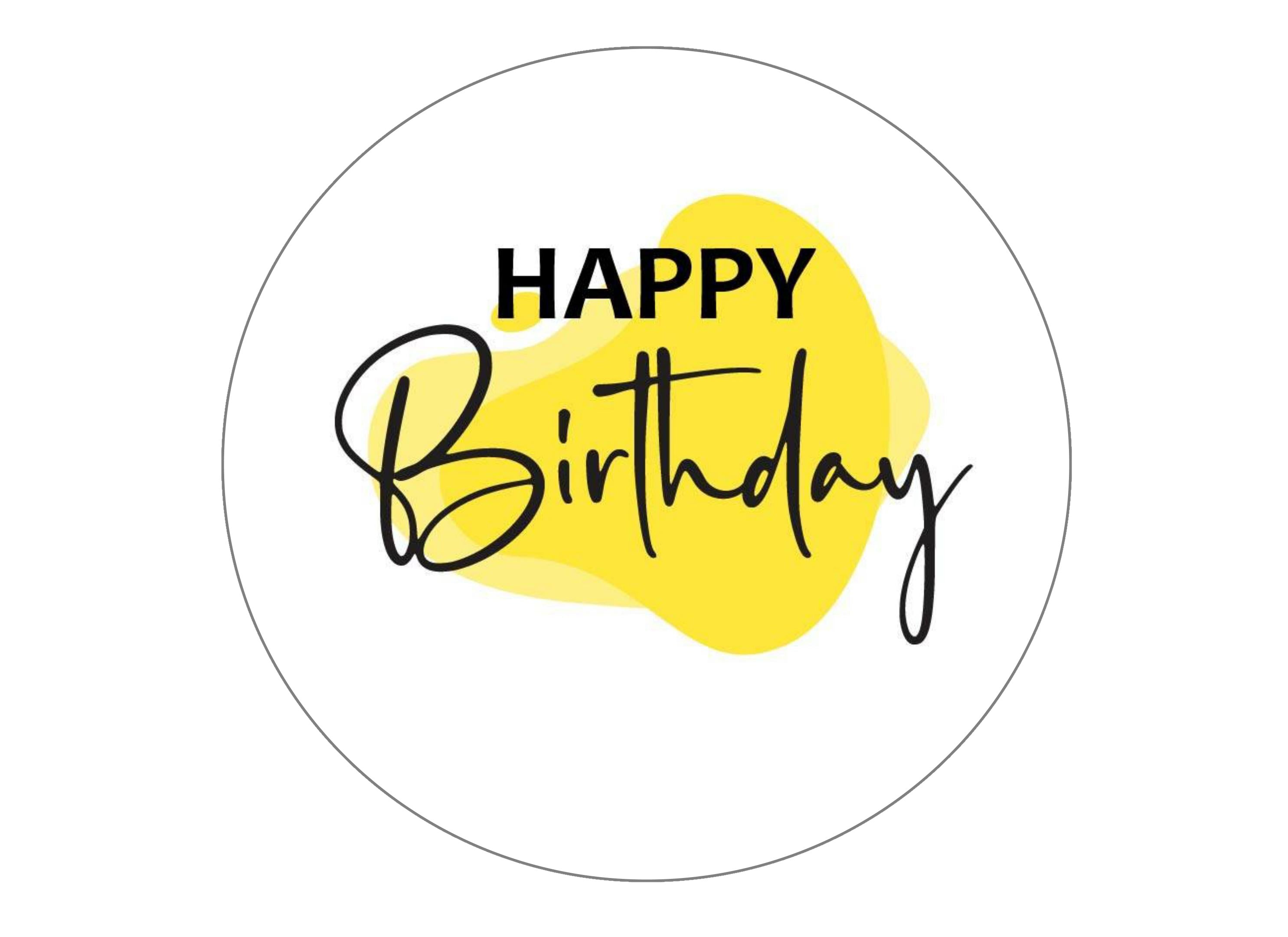 190mm birthday cake topper in yellow