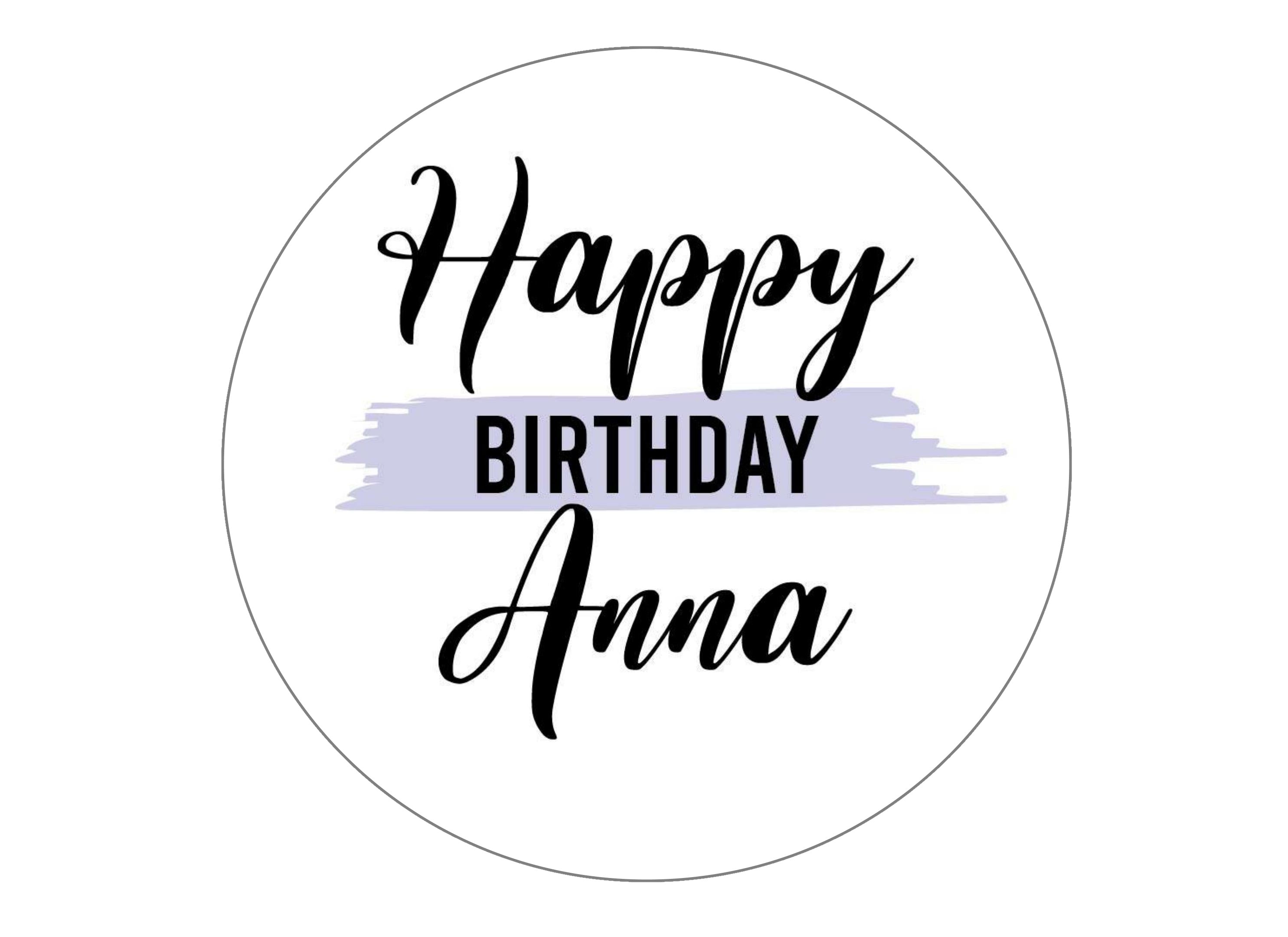 Large lilac personalised happy birthday cake topper