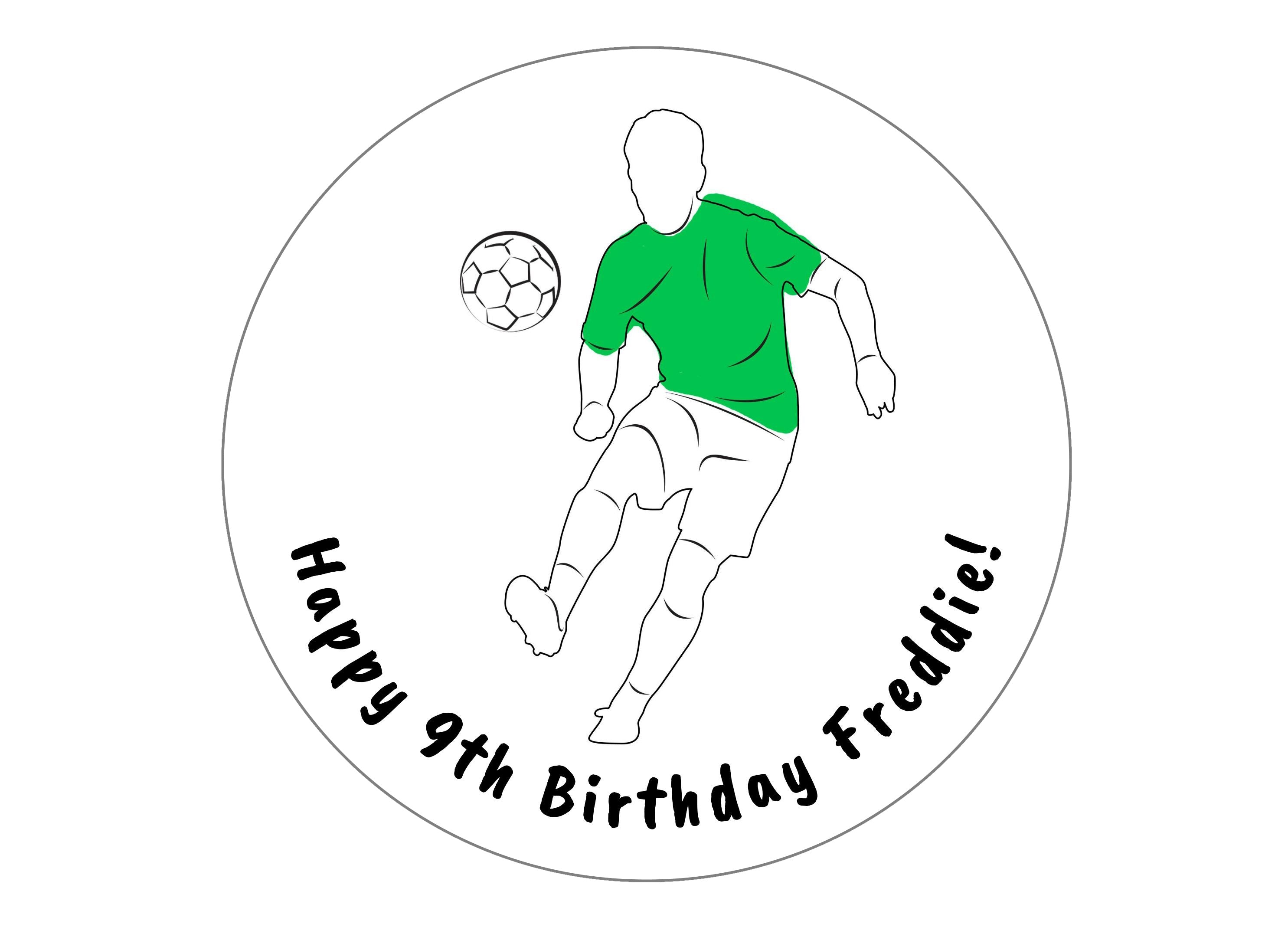 Personalised Football Players Large Cake Topper