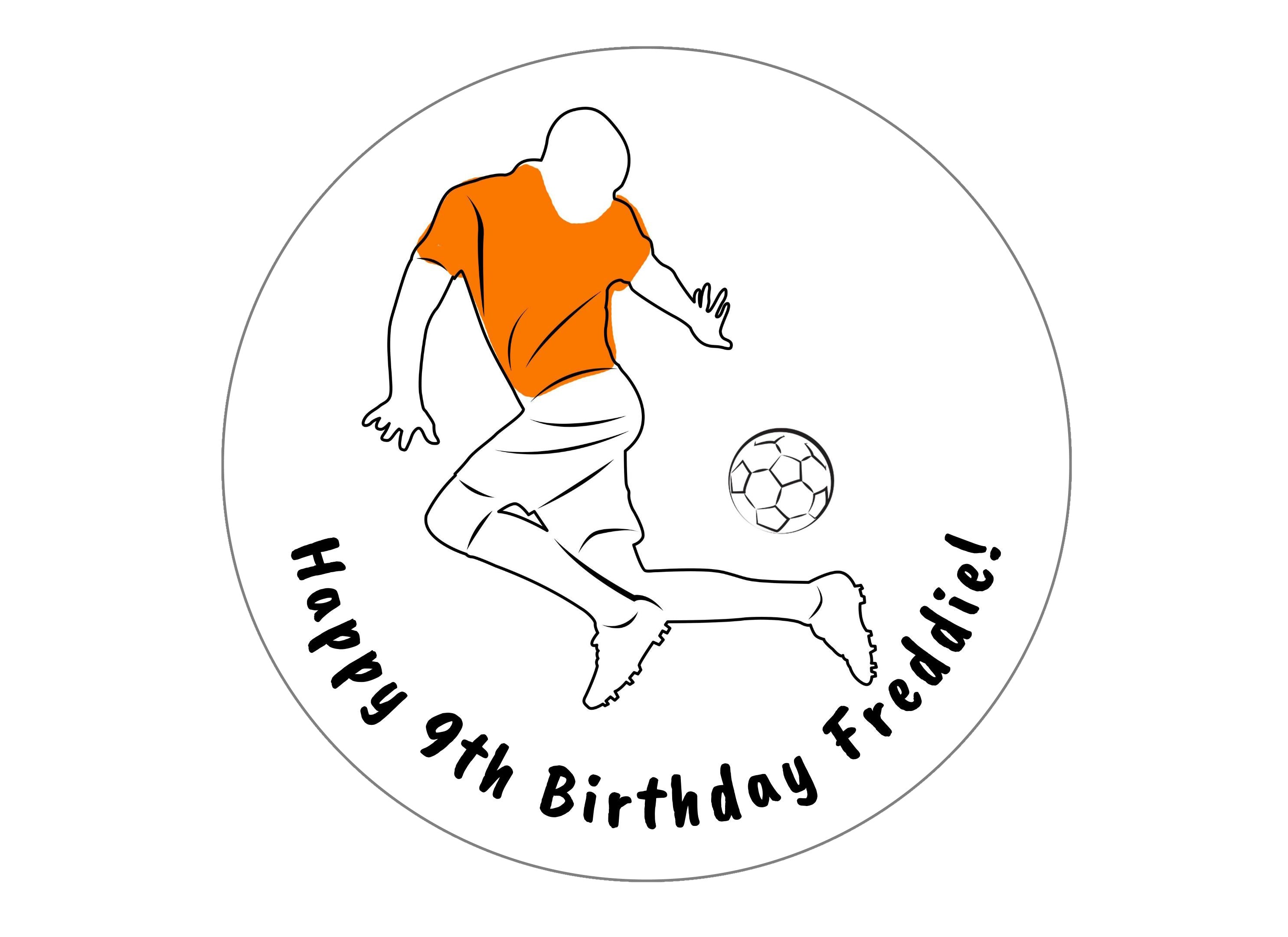 Personalised Football Players Large Cake Topper