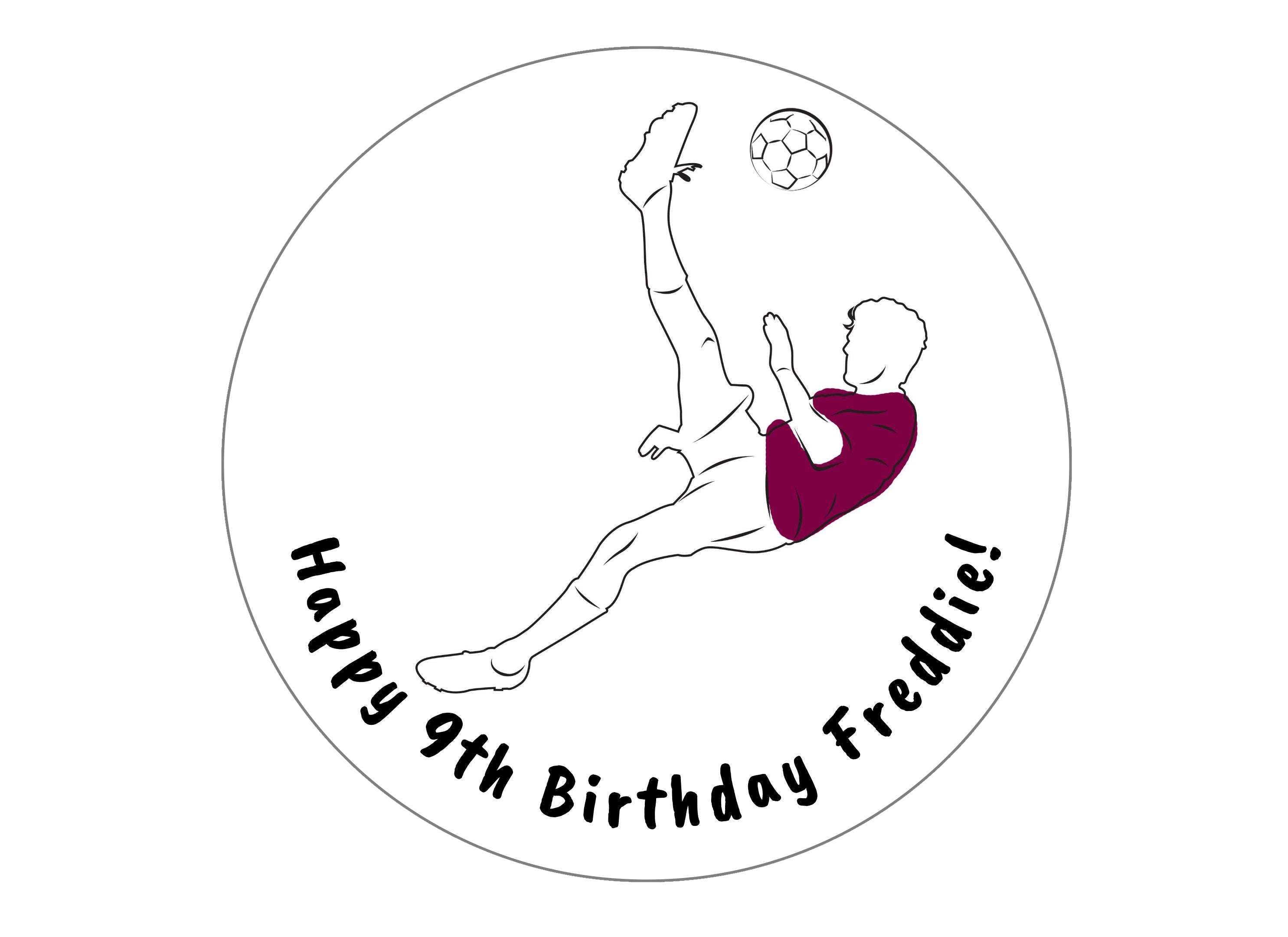 Personalised Football Players Large Cake Topper