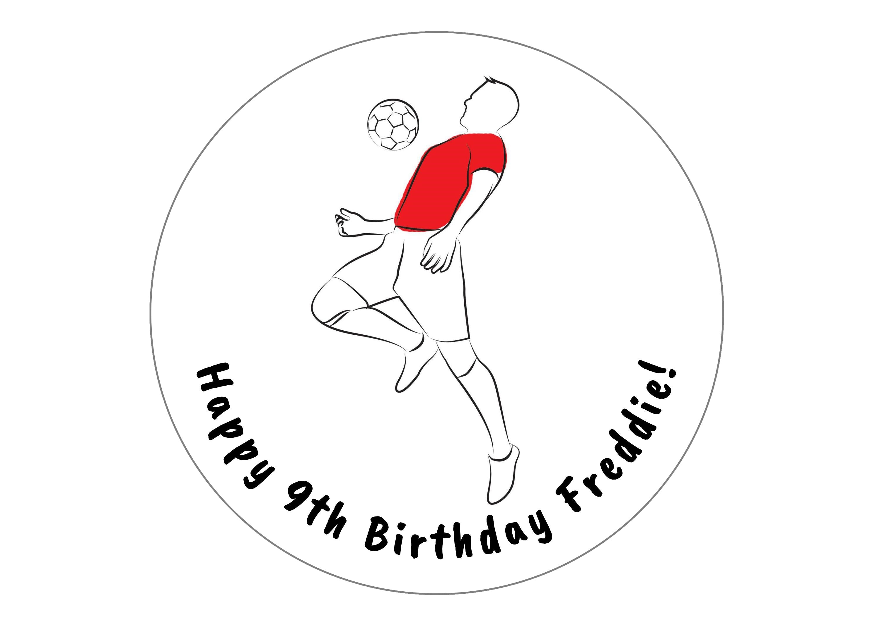 Personalised Football Players Large Cake Topper