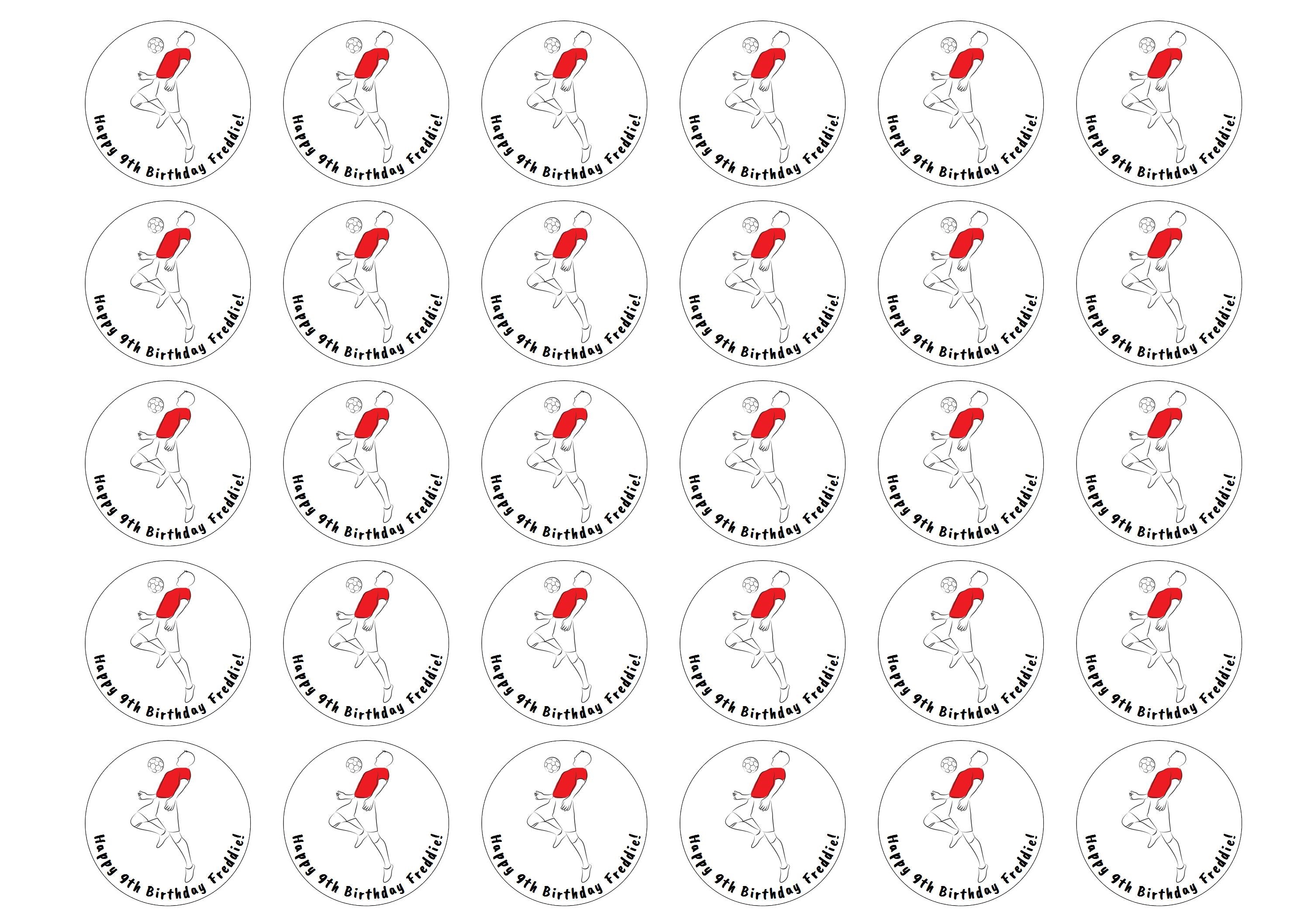 personalised birthday toppers for a football fan