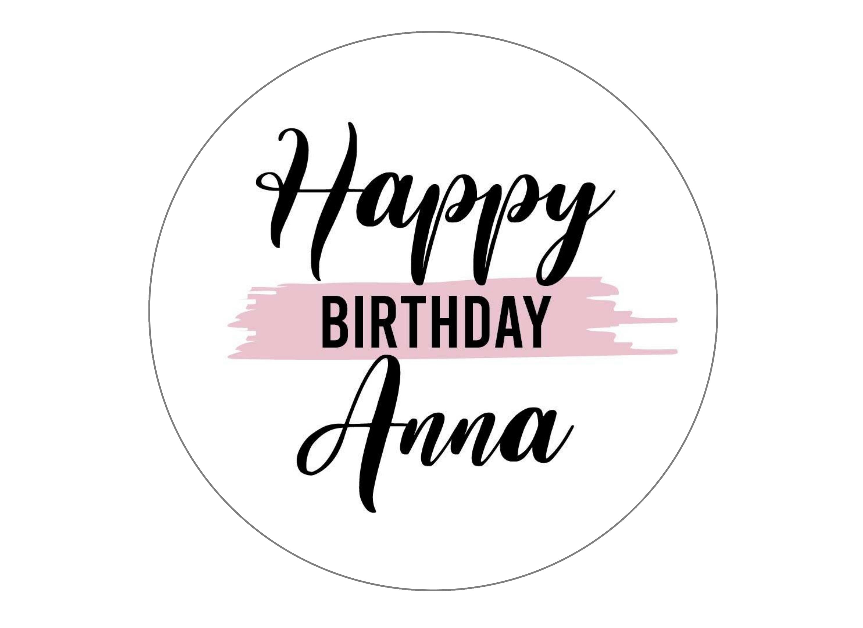 Large pink personalised happy birthday cake topper