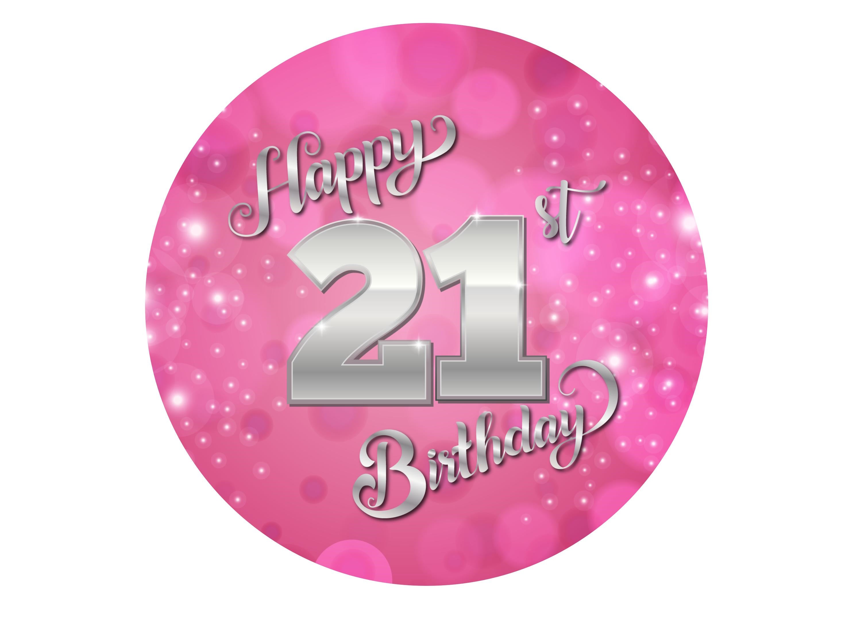 Large Happy 21st Birthday cake topper with interchangable number