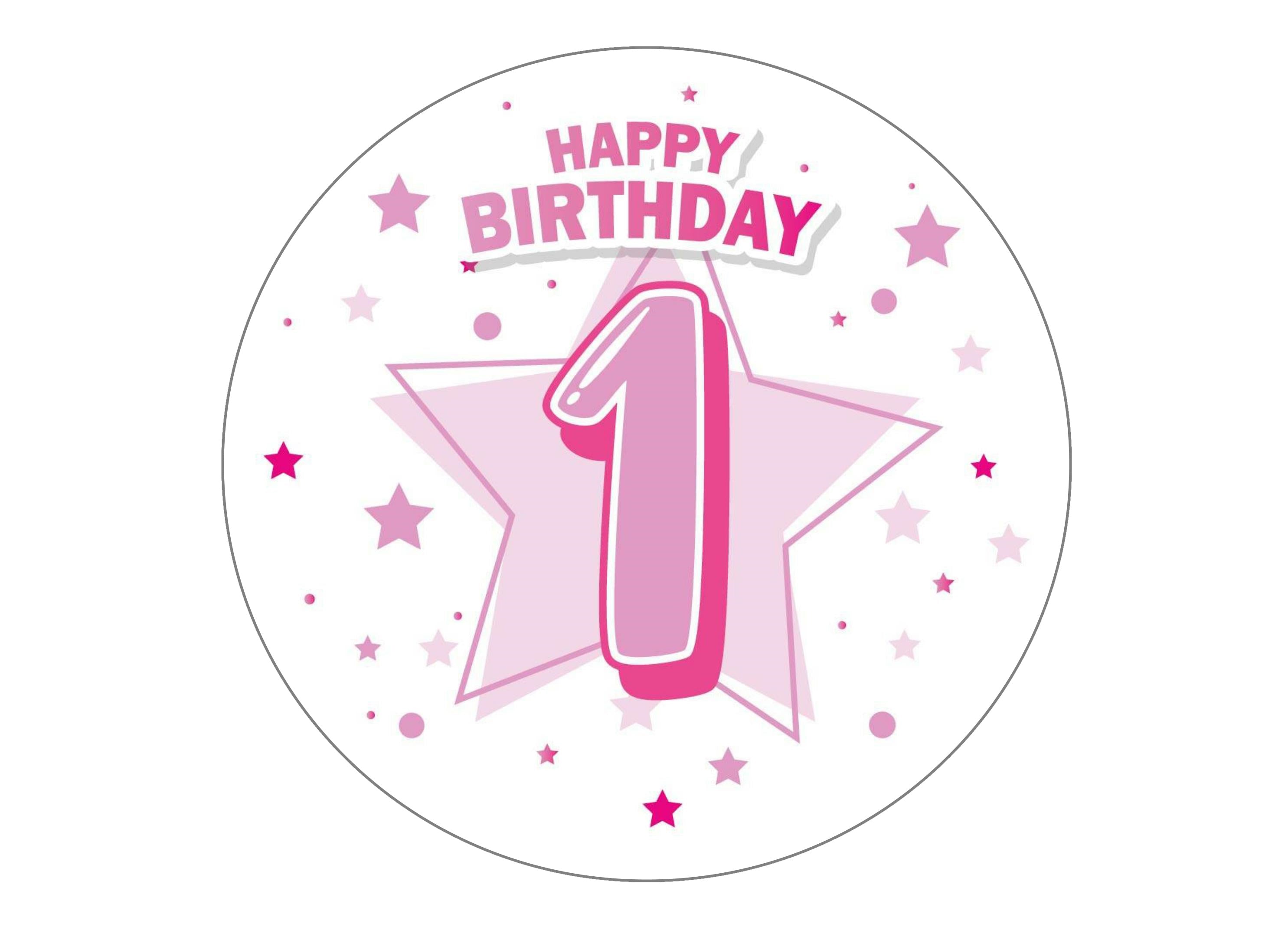 Pink Happy Birthday Numbers