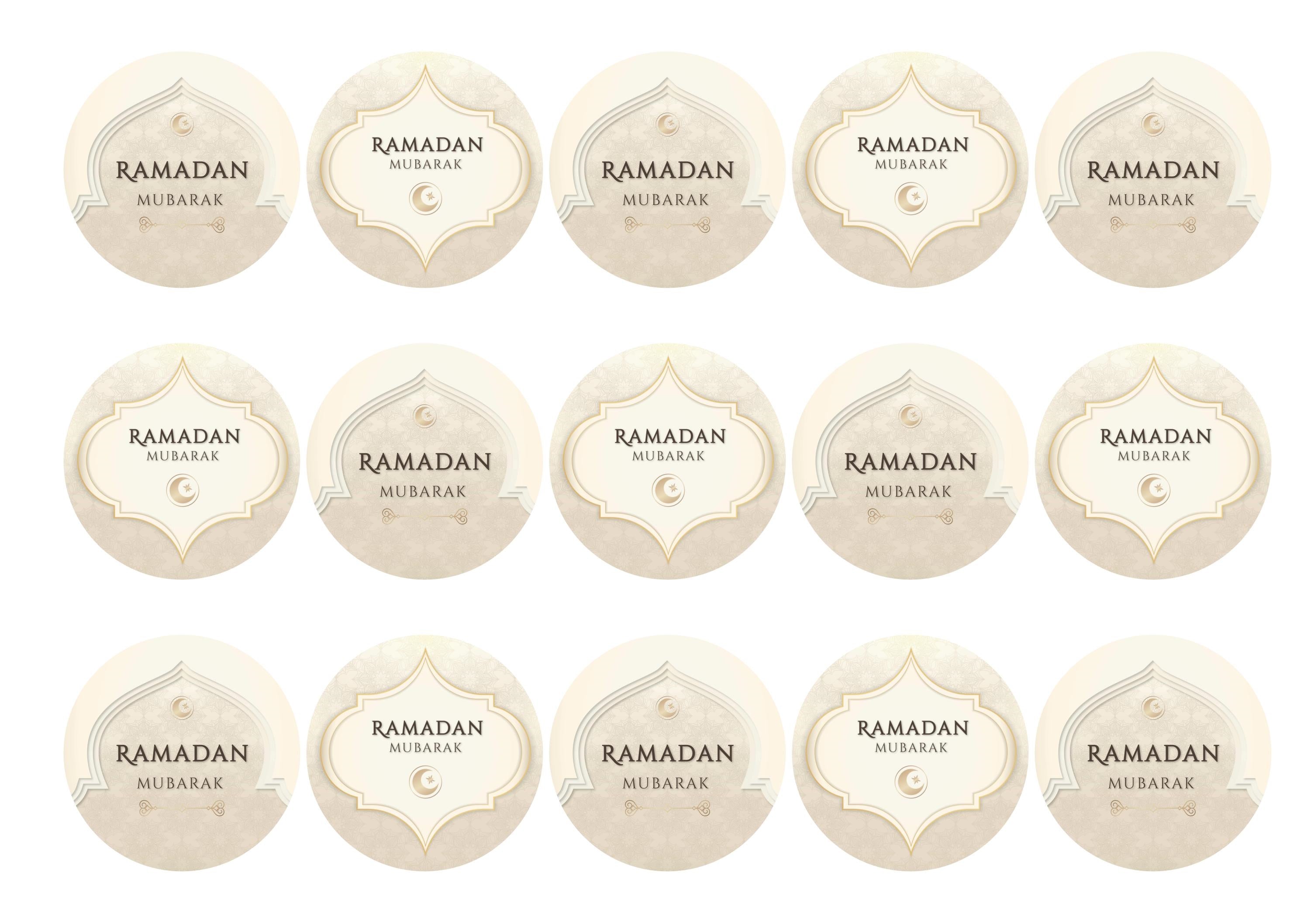 15 Ramadan Mubarak cupcake toppers