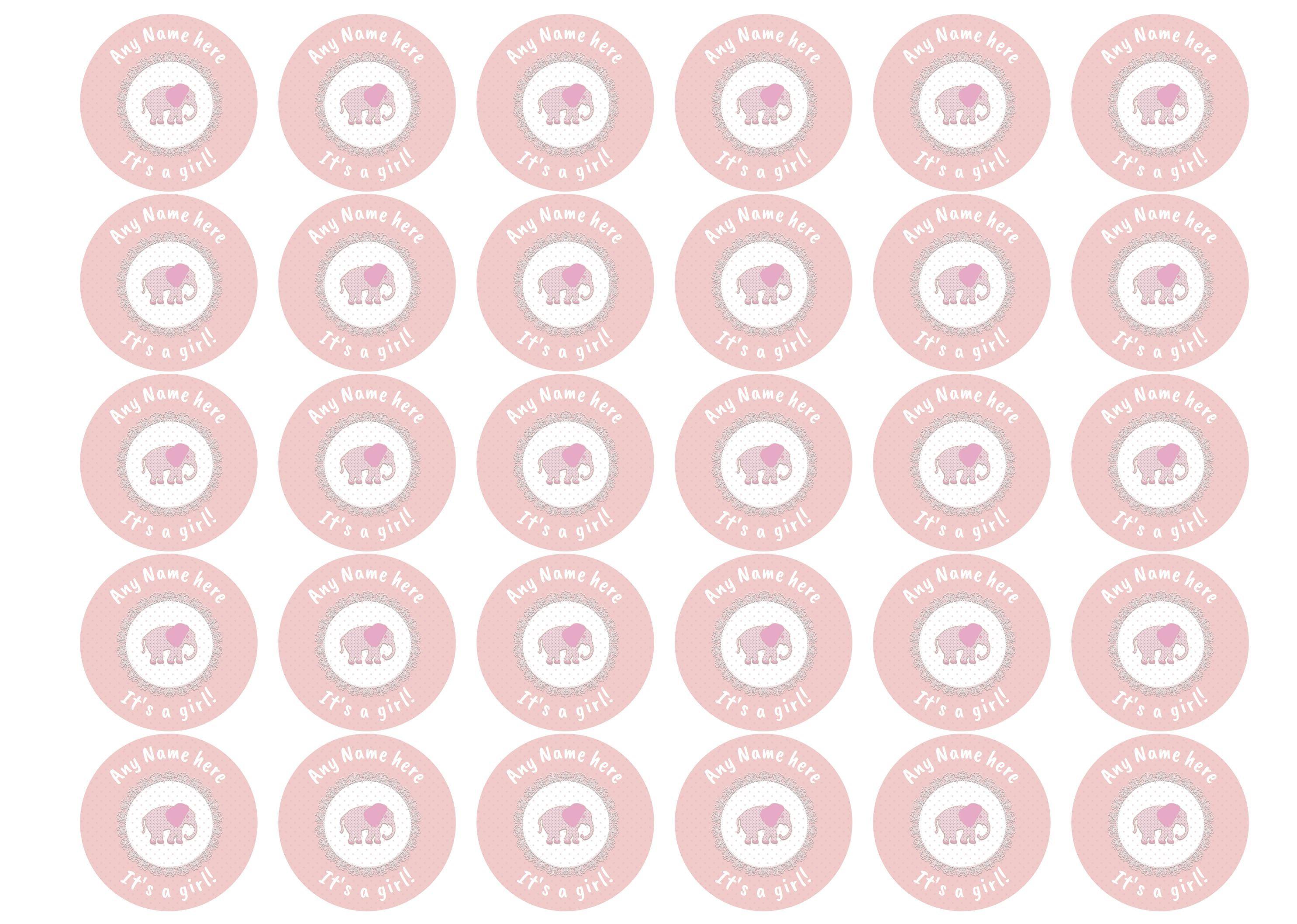 38mm printed edible cupcake toppers