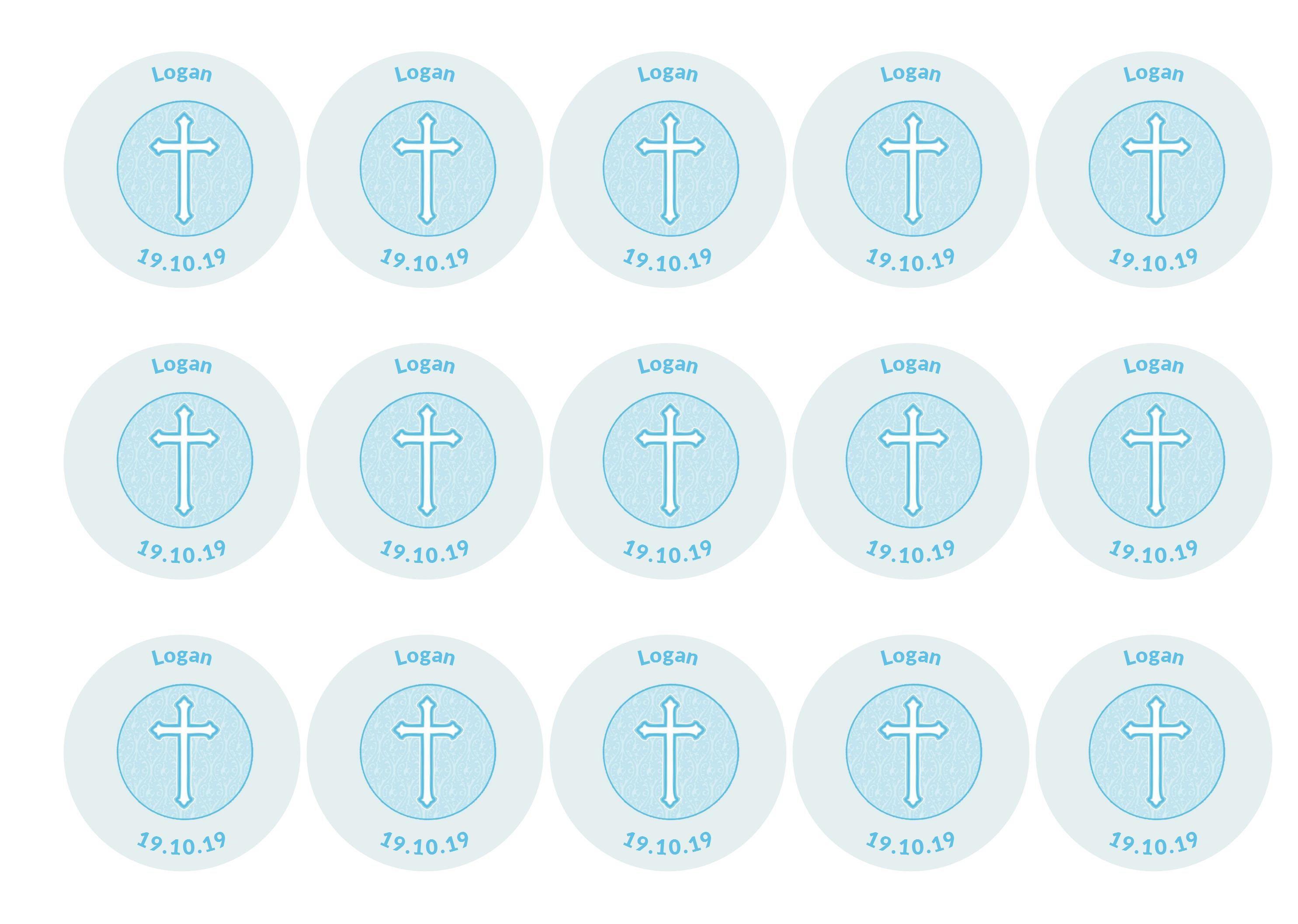 50mm printed edible cupcake toppers