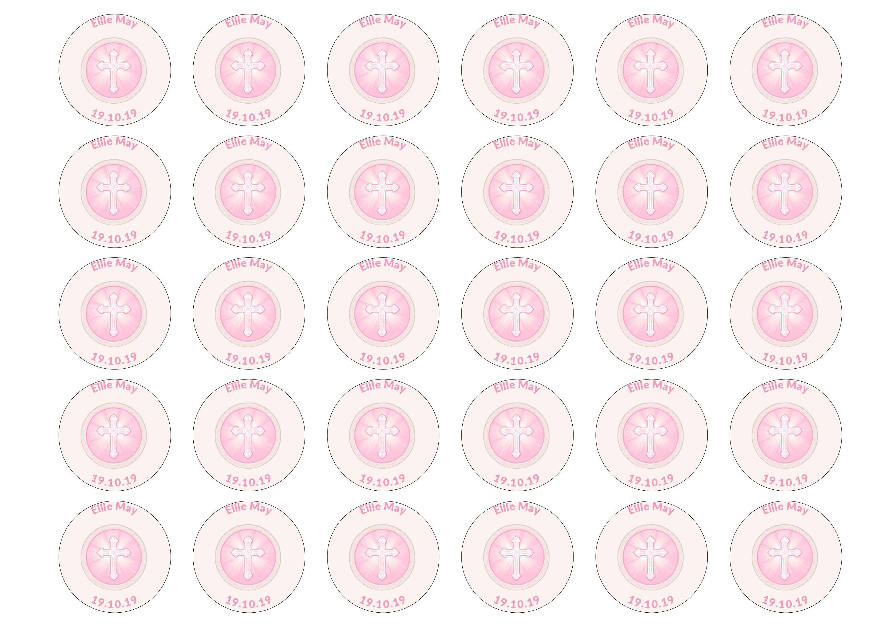 38mm printed edible cupcake toppers