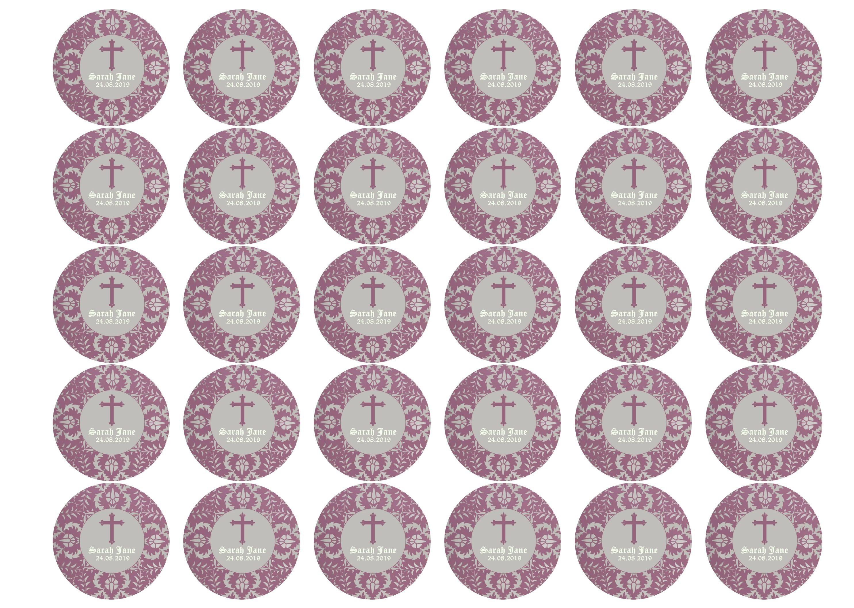 38mm printed edible cupcake toppers