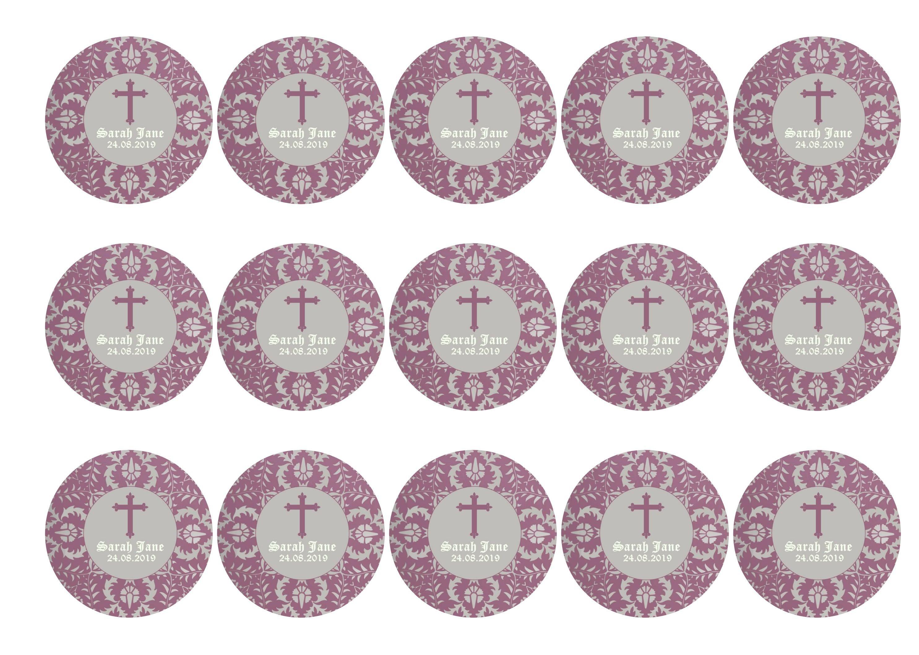 50mm printed edible cupcake toppers