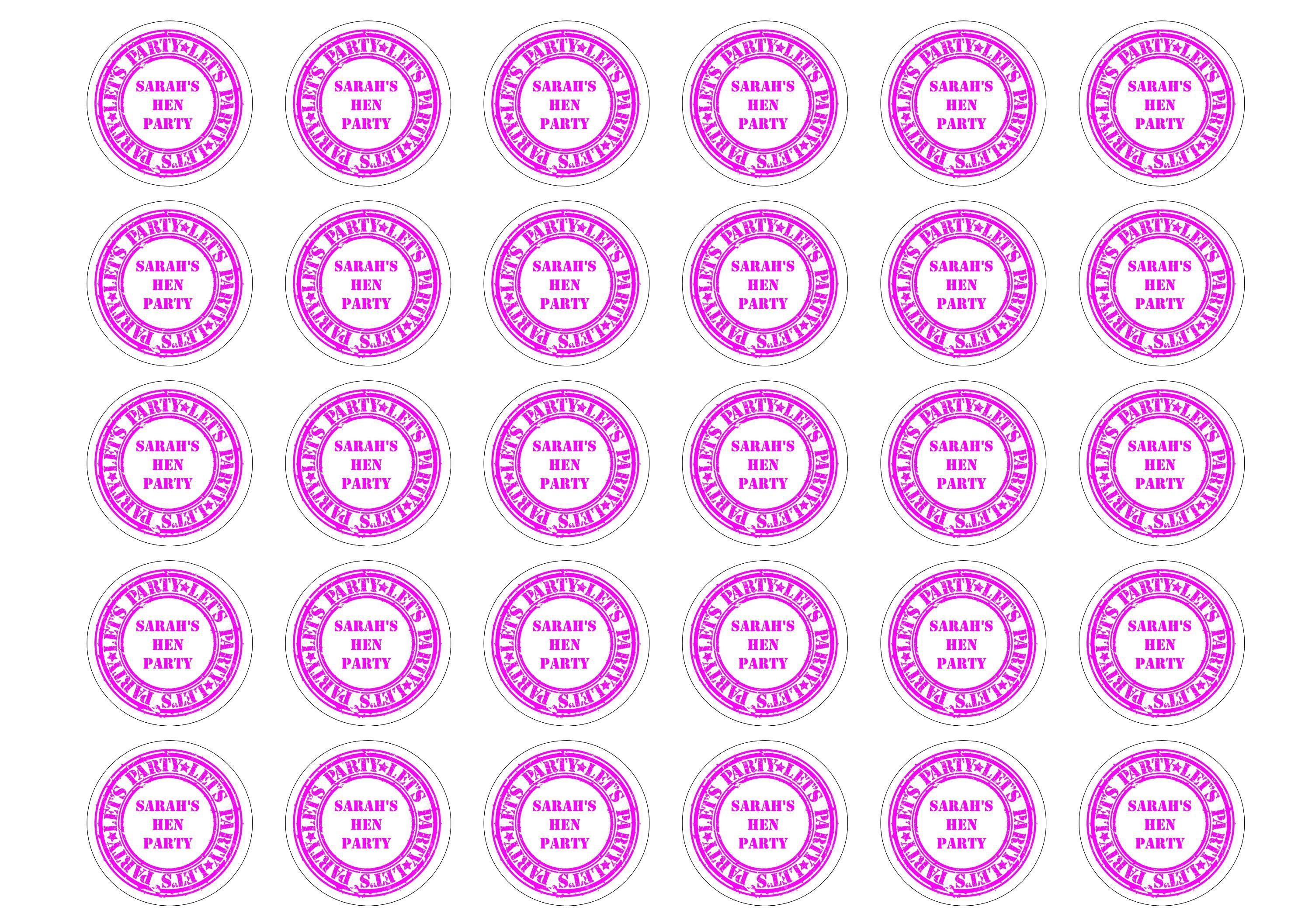 38mm printed edible cupcake toppers