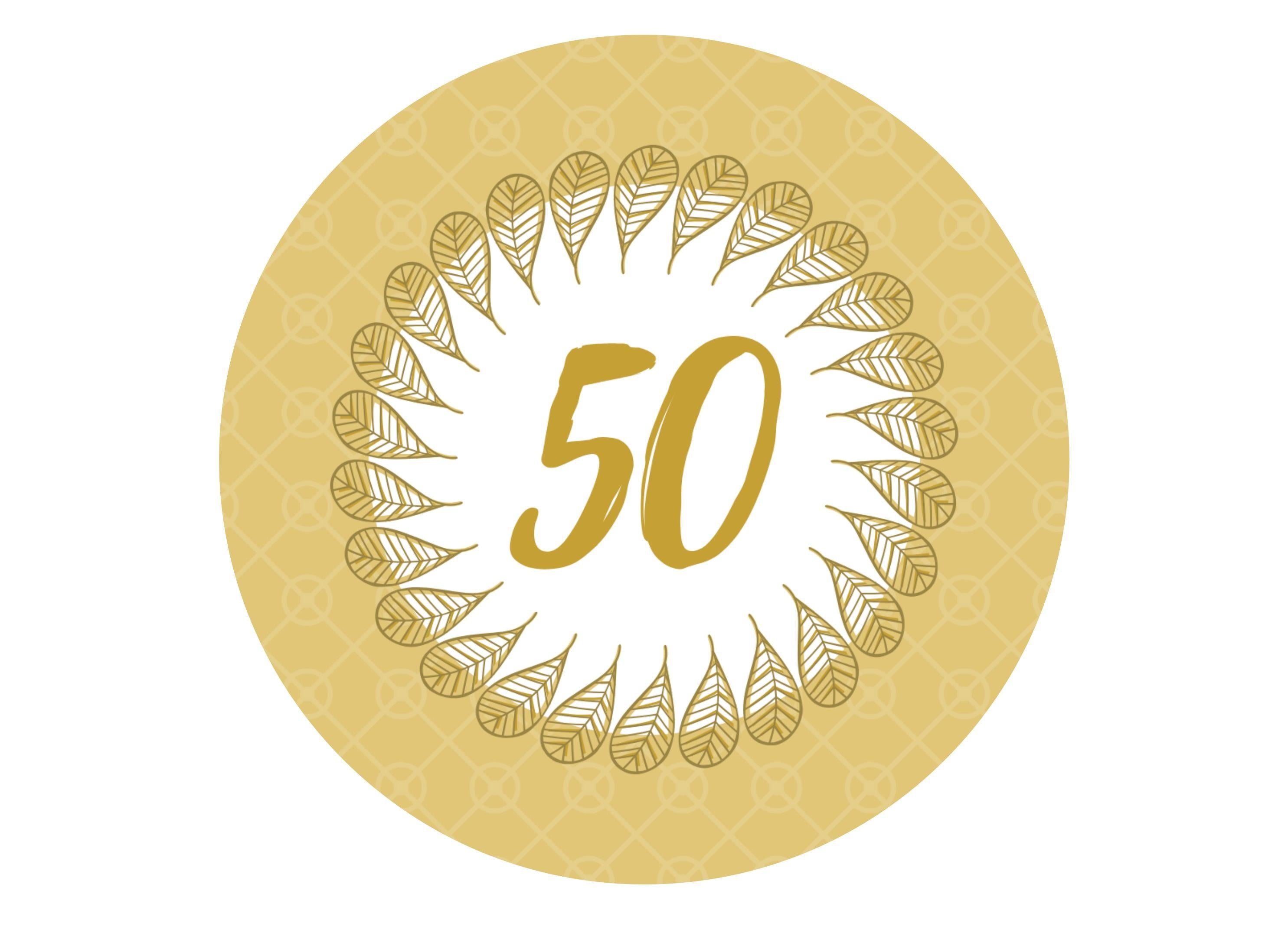 50th Golden Wedding Anniversary-Edible cake toppers-Edibilis