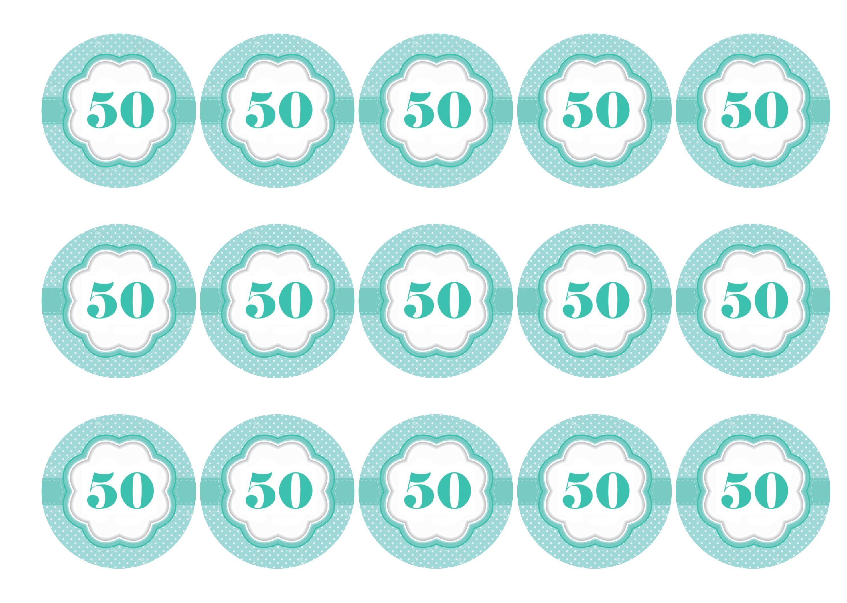 50th Birthday - Mint Green-Edible cake toppers-Edibilis
