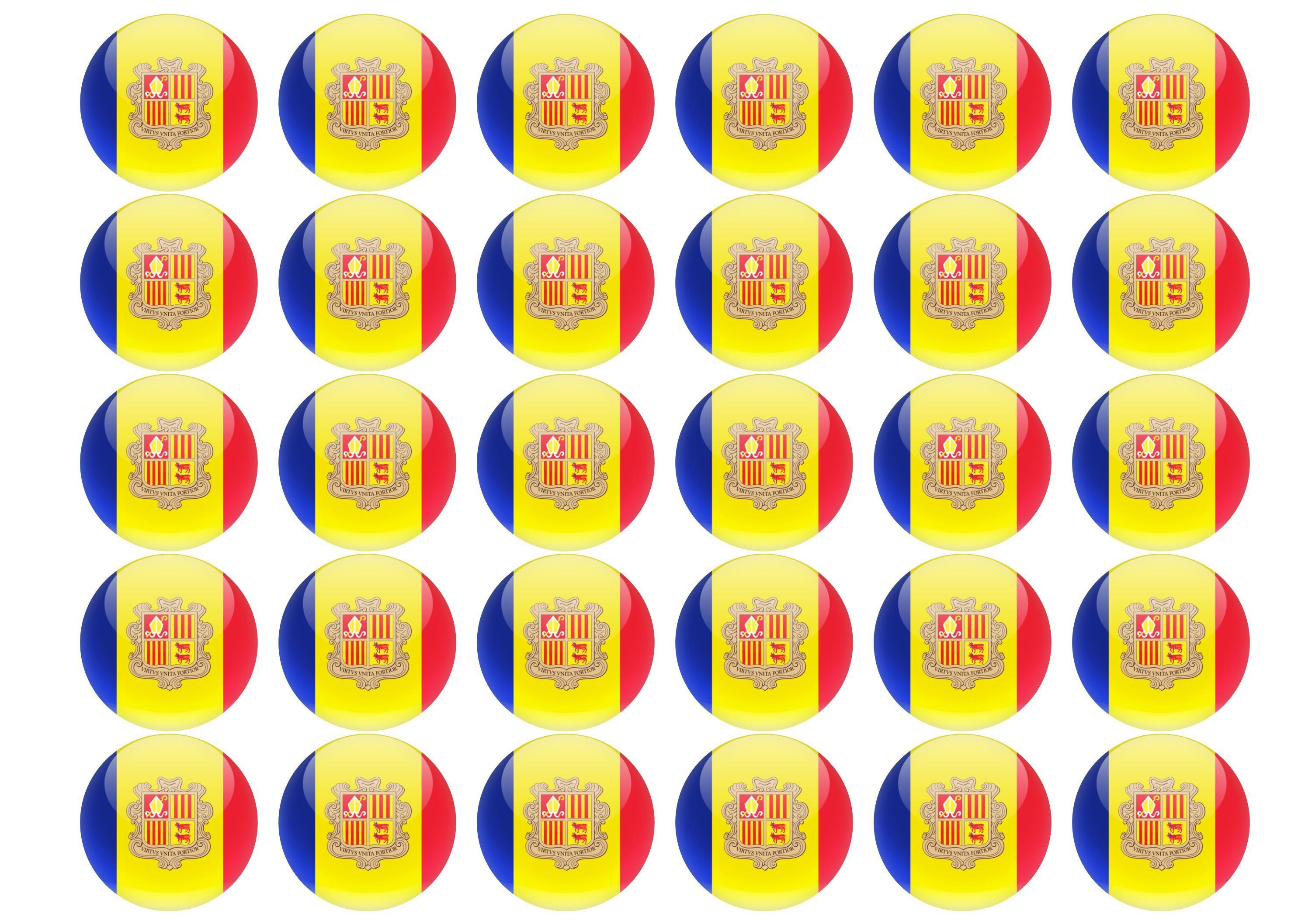 38mm printed edible cupcake toppers - Andorra