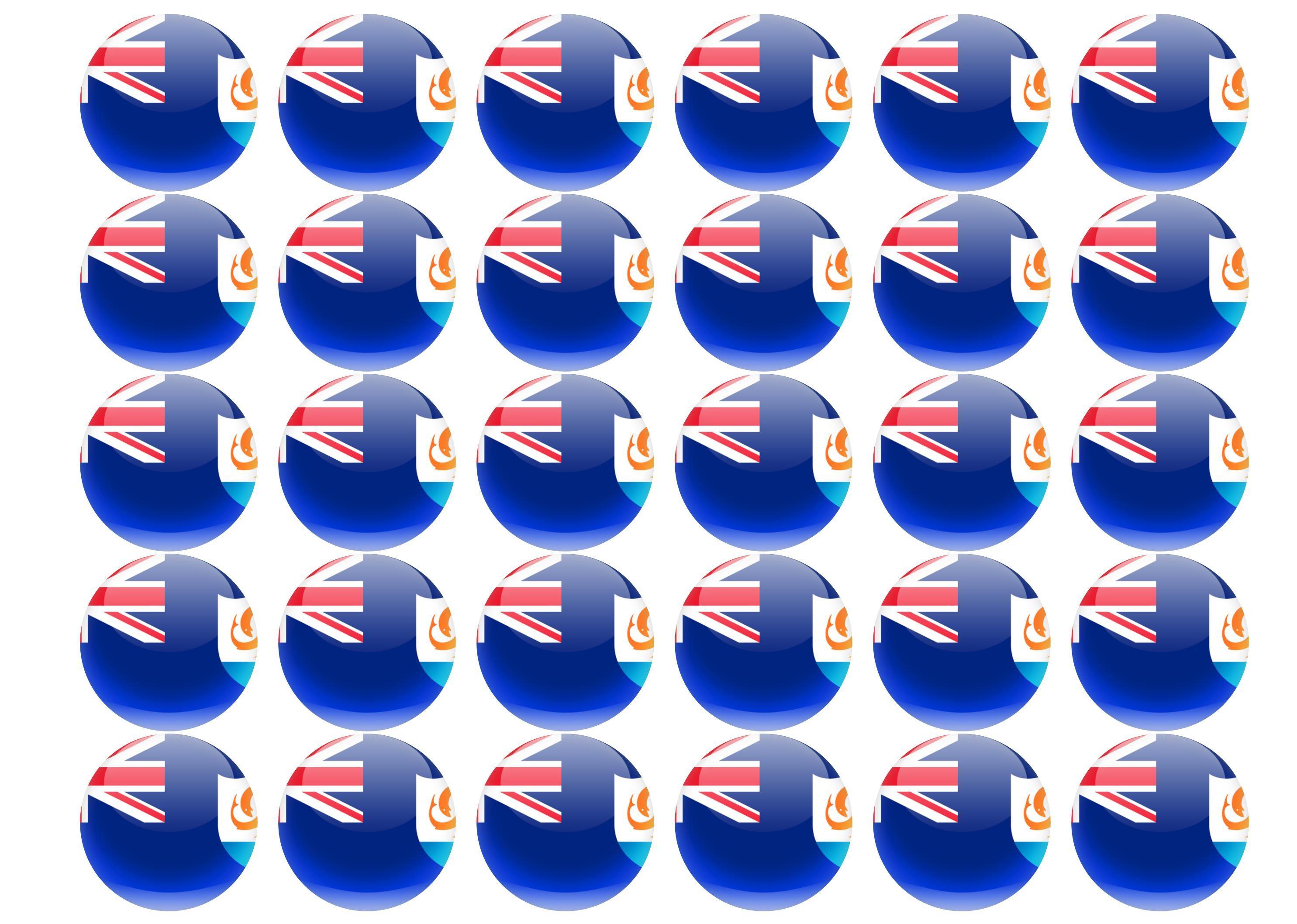 38mm printed edible cupcake toppers - Anguilla