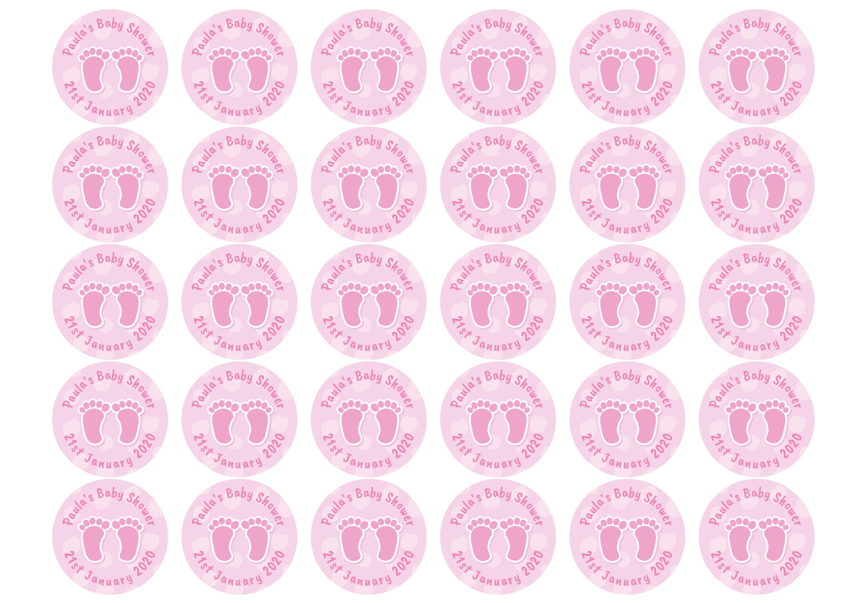Baby Shower Feet Pink-Edible cake toppers-Edibilis