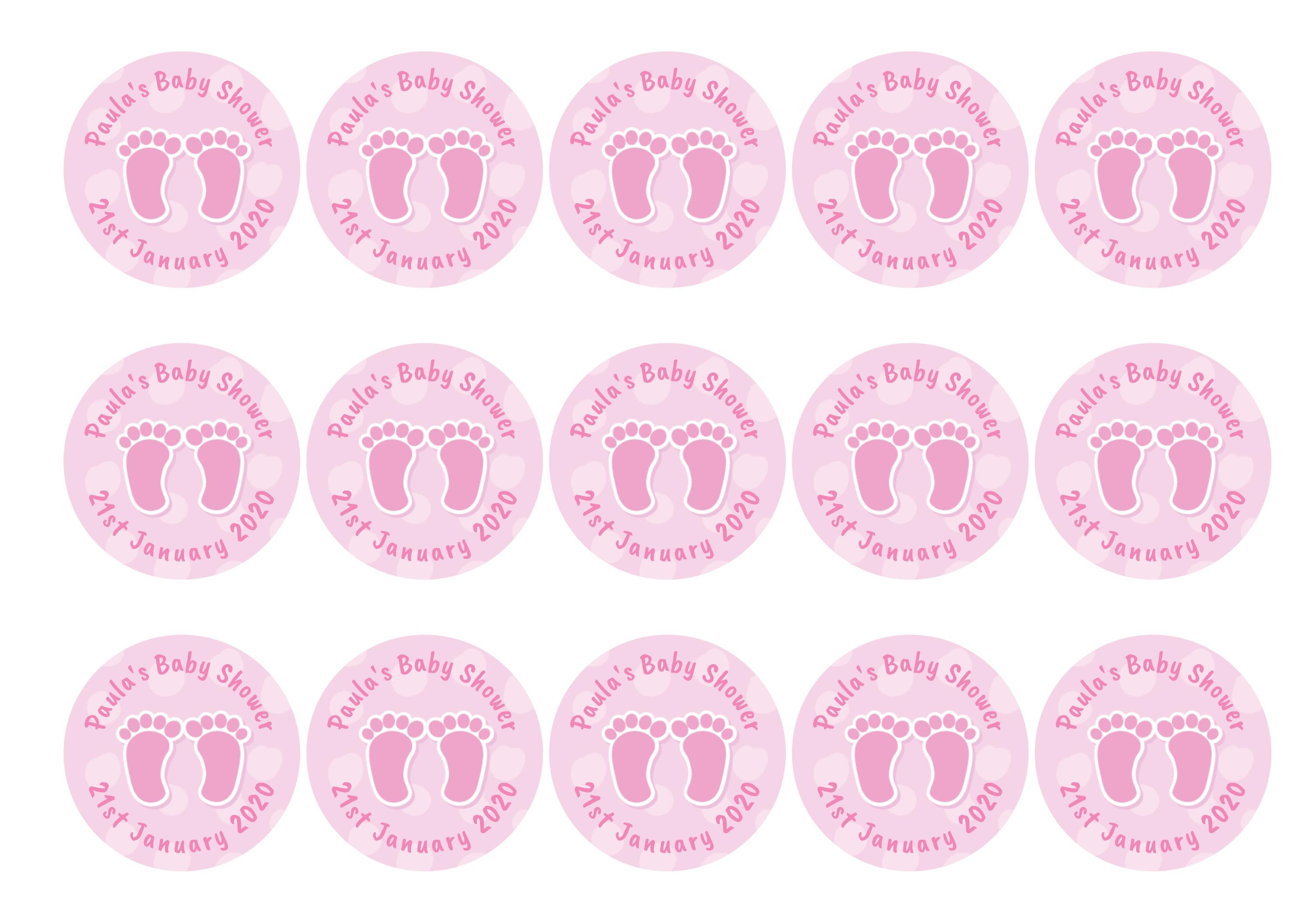 Baby Shower Feet Pink-Edible cake toppers-Edibilis