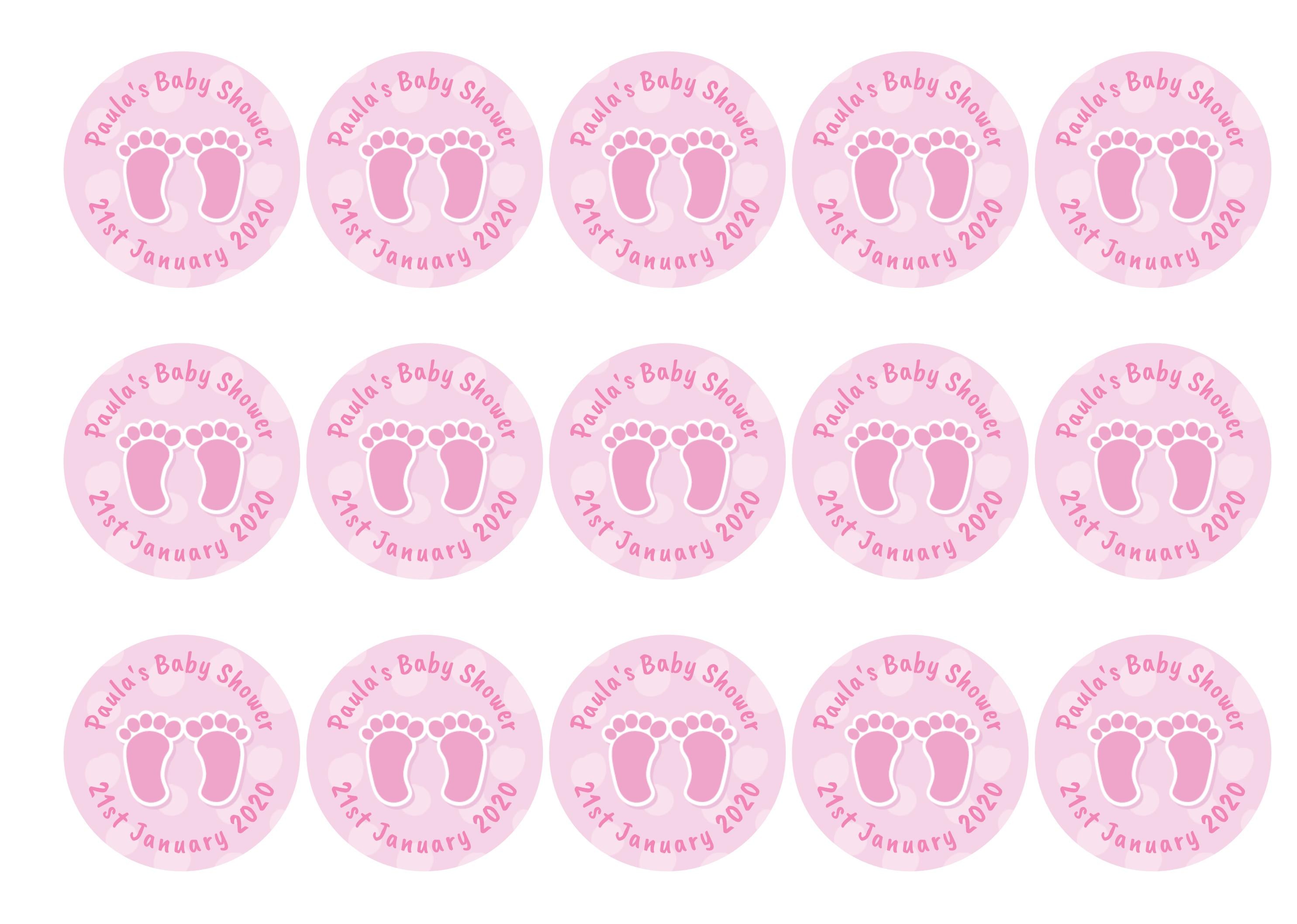 Baby Shower Feet Pink-Edible cake toppers-Edibilis