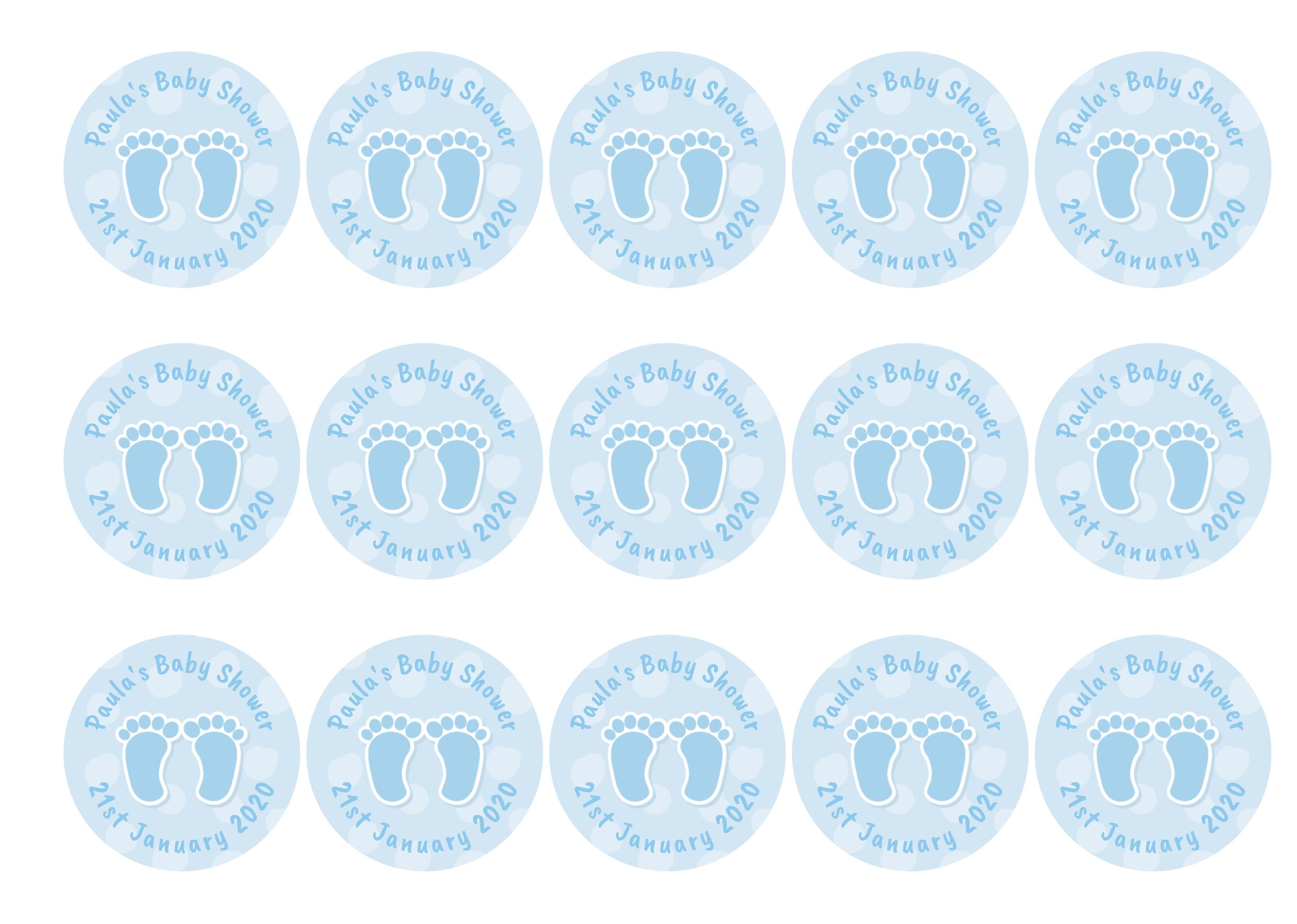 Baby Shower Feet Blue-Edible cake toppers-Edibilis