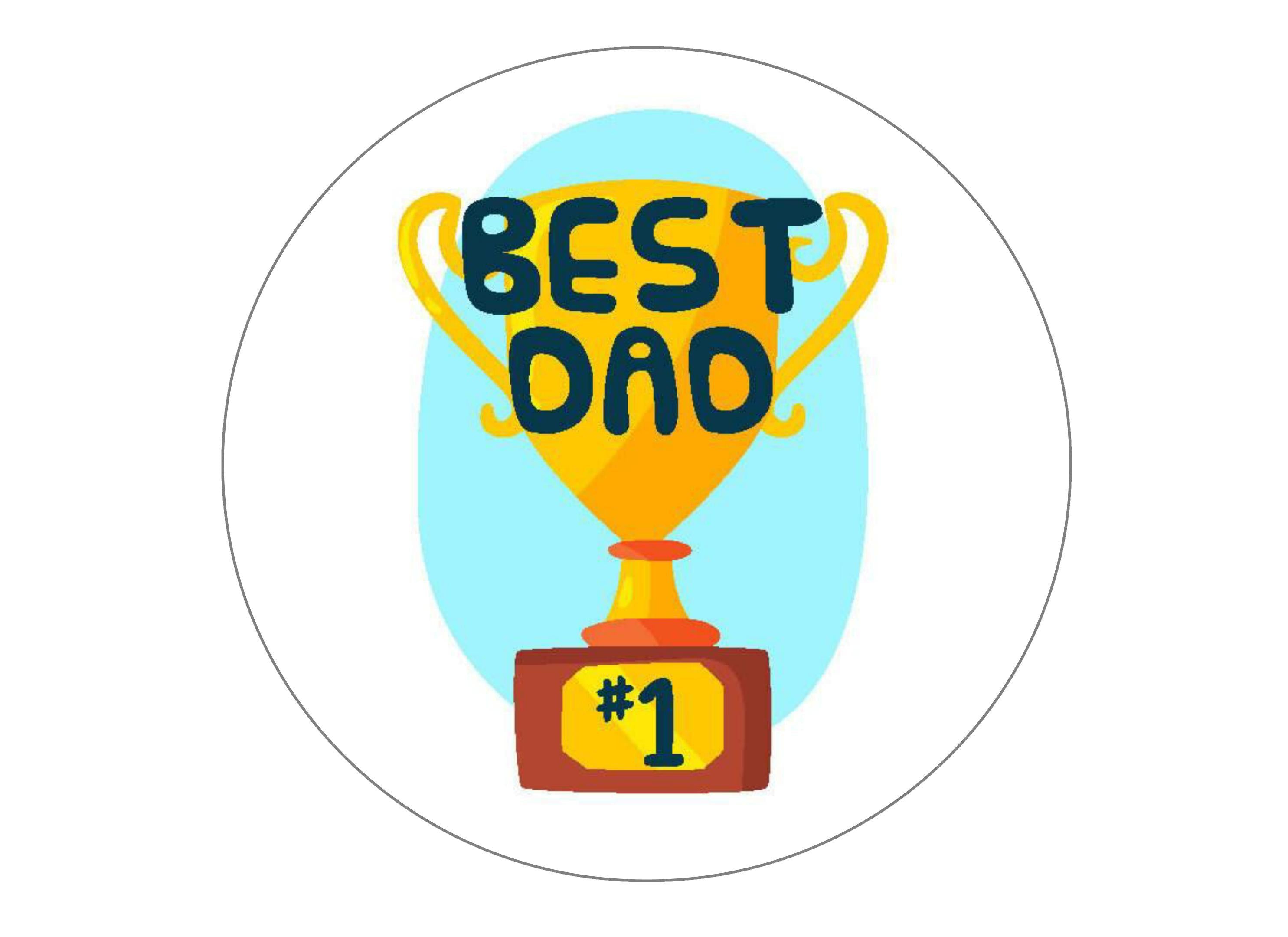Large printed cake topper for the best dad on Father's Day
