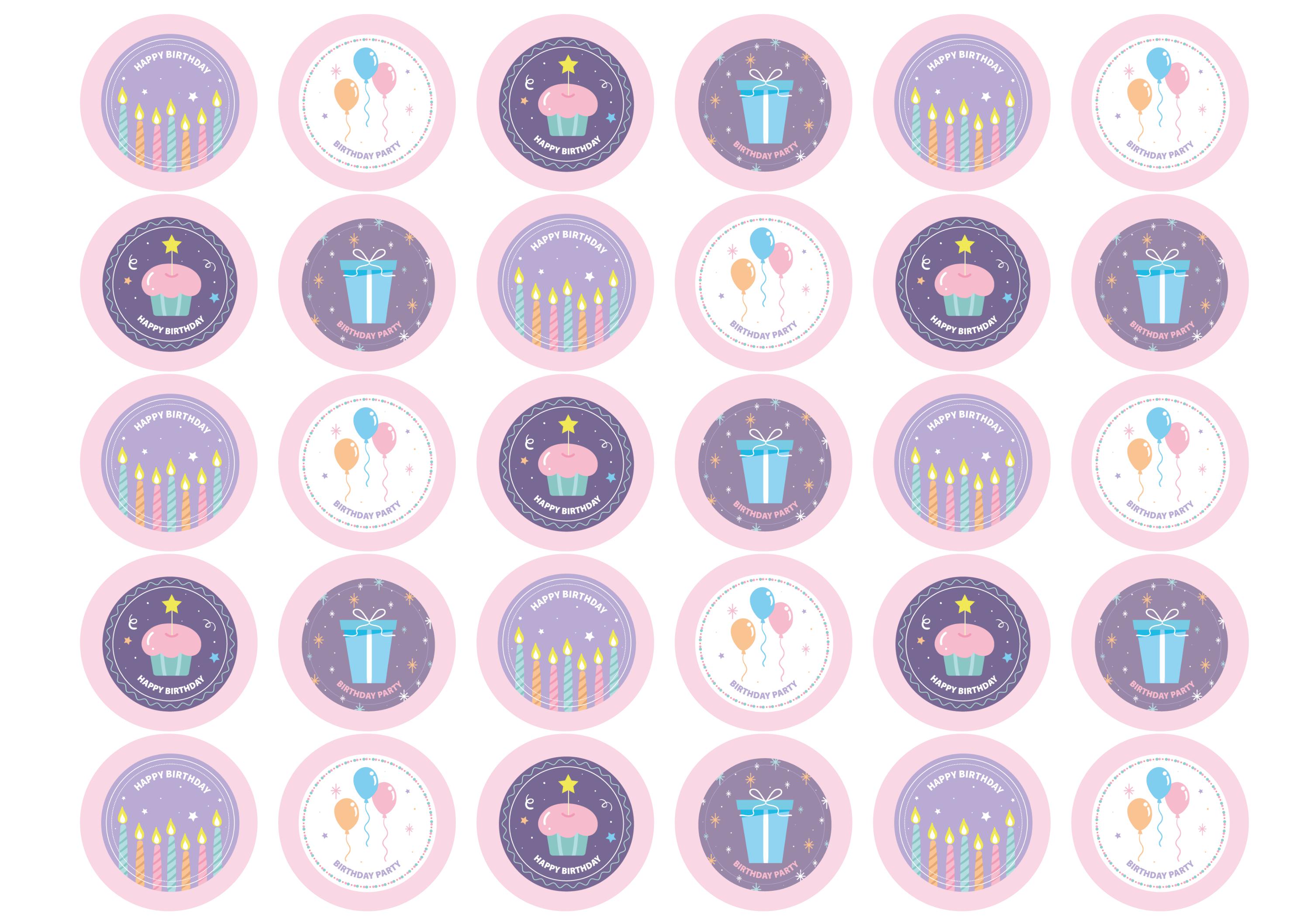 Birthday Lilac-Edible cake toppers-Edibilis