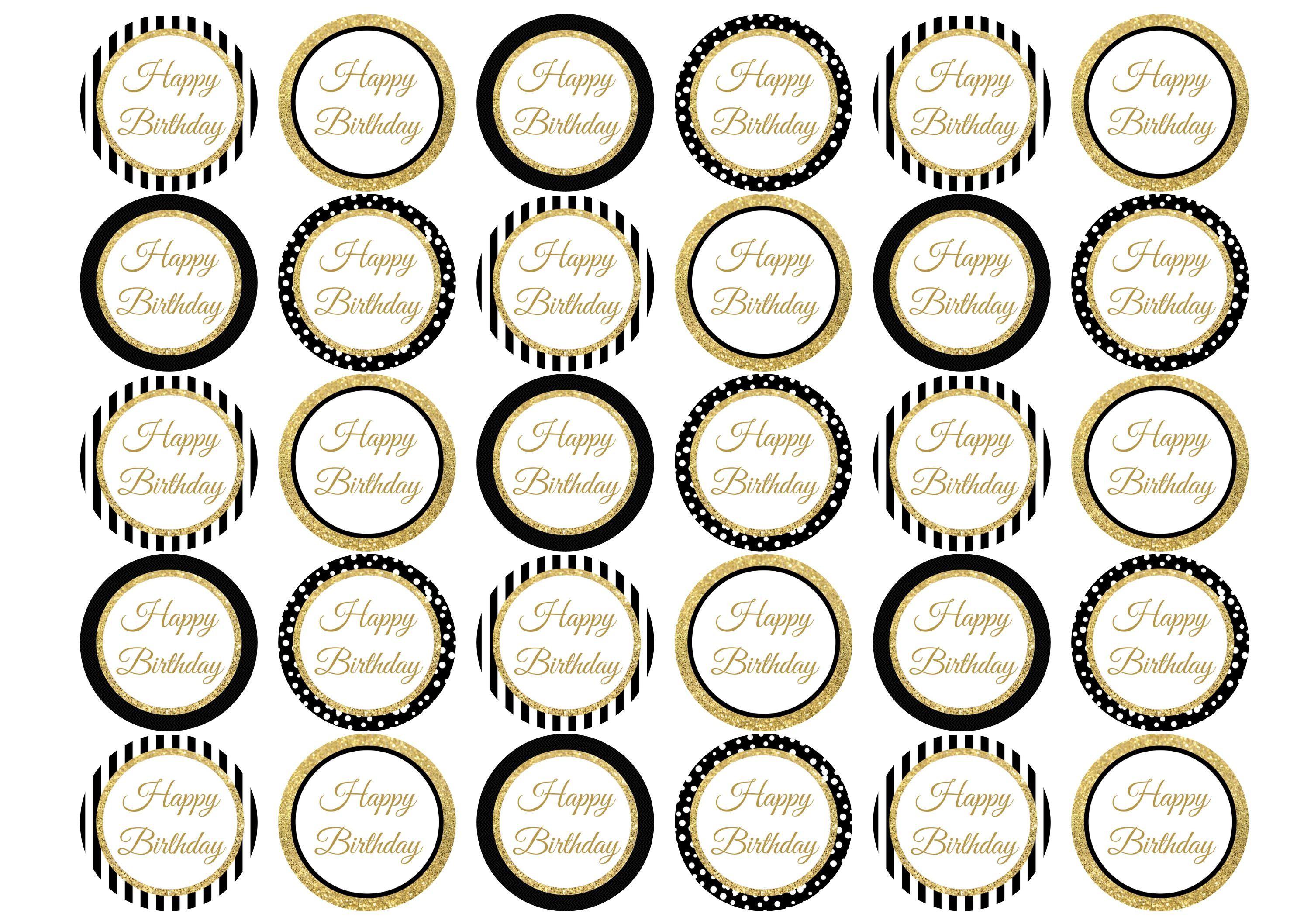 38mm printed edible cupcake toppers