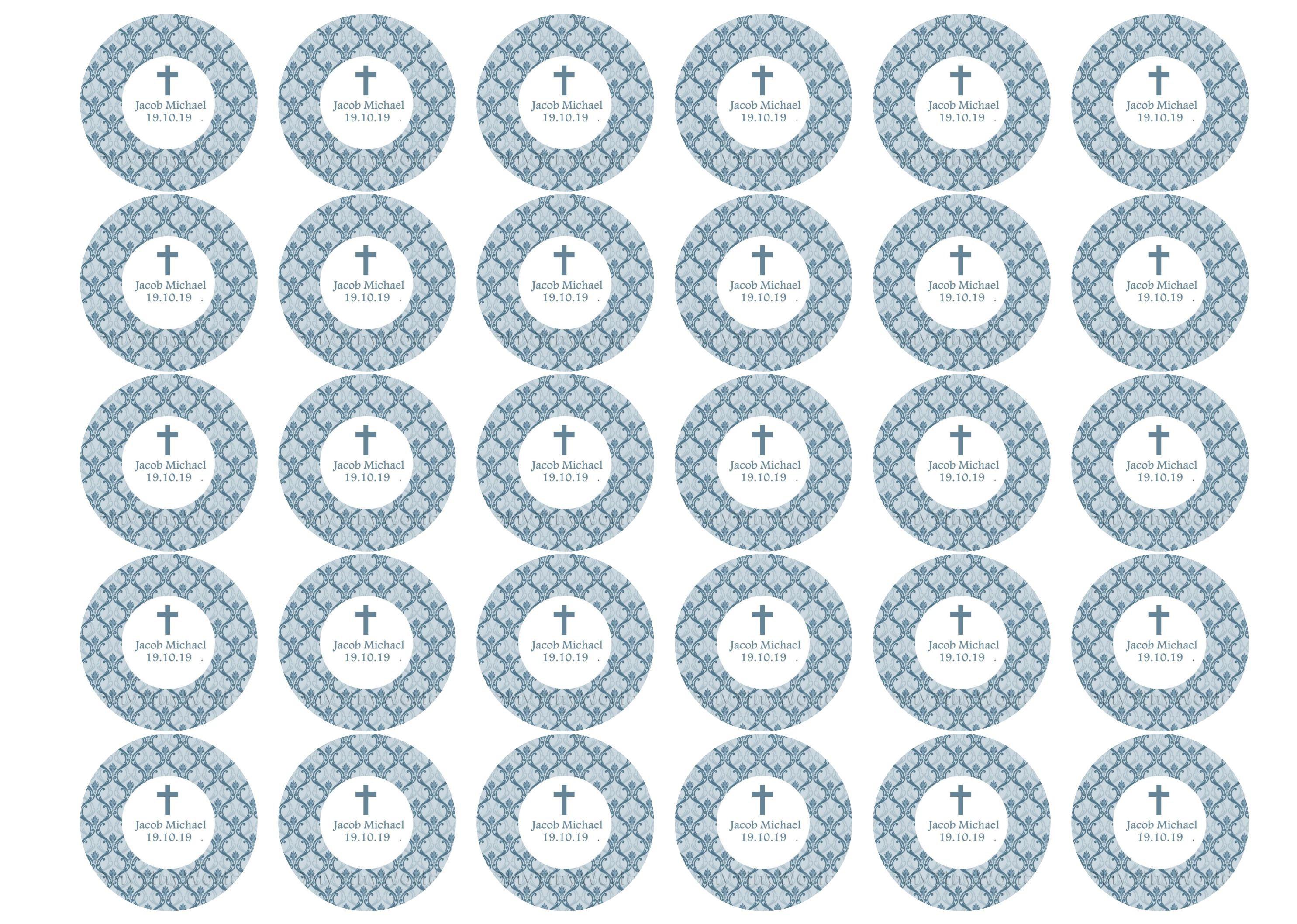 38mm printed edible cupcake toppers