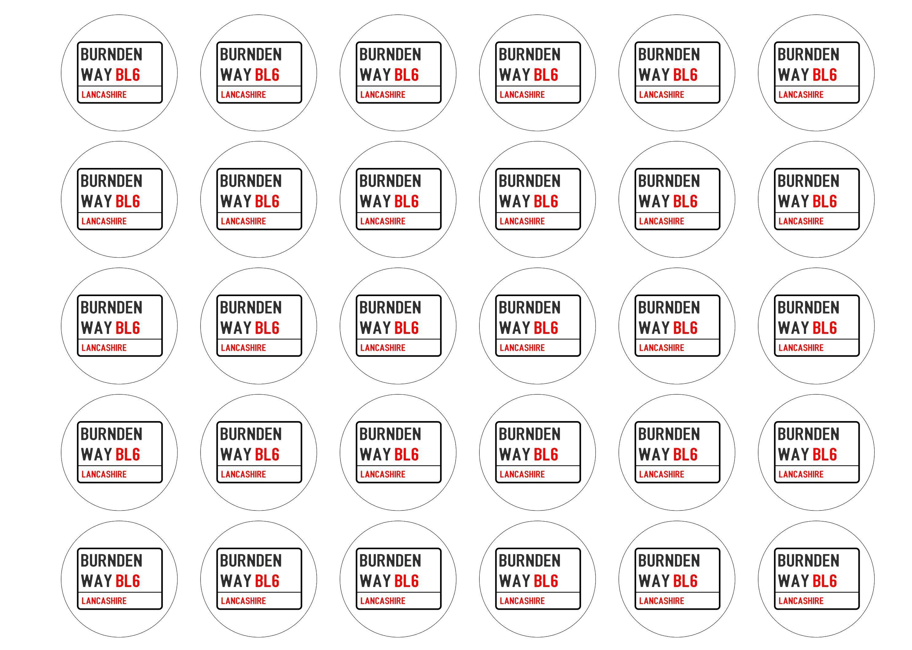 38mm printed edible cupcake toppers