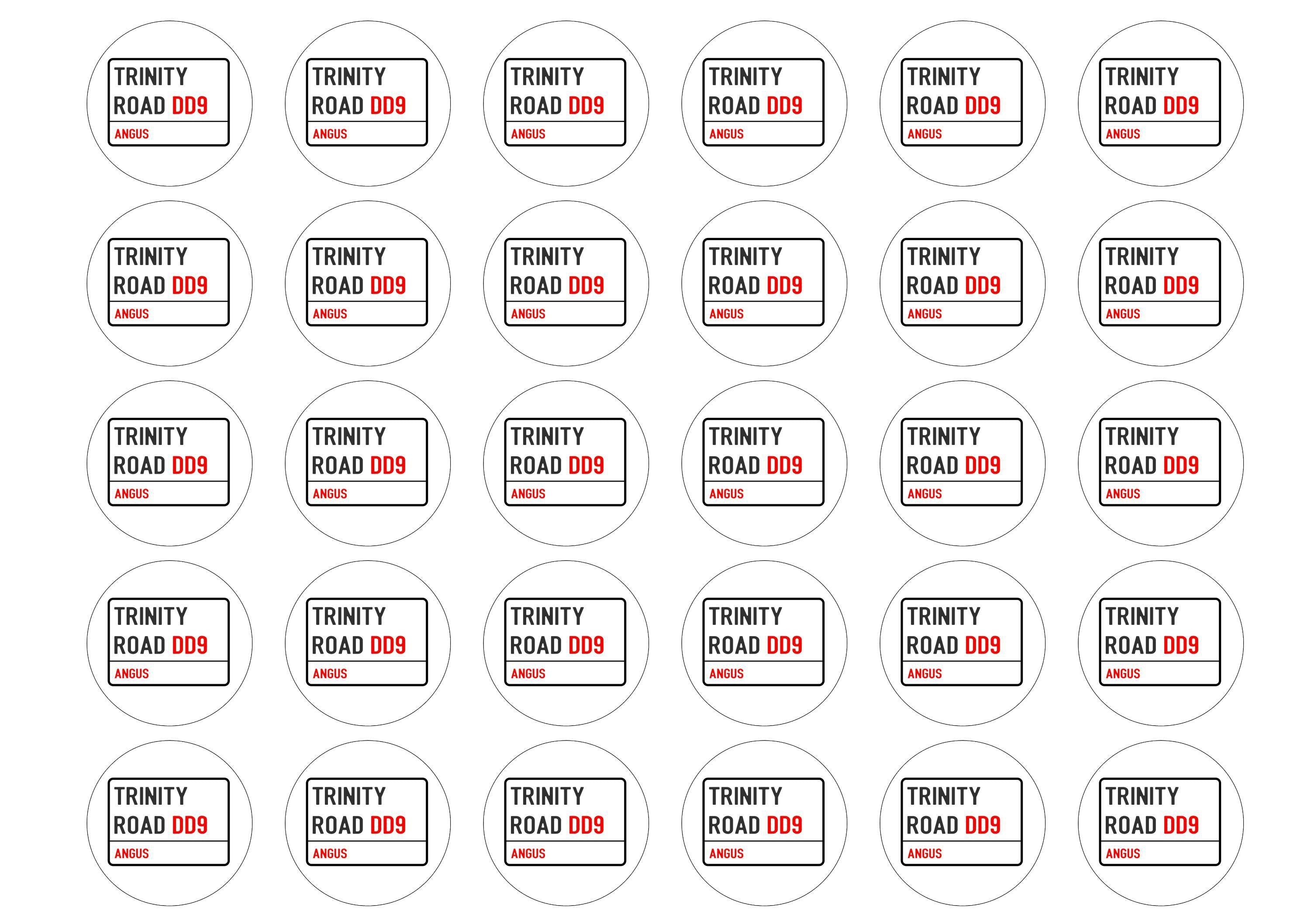 38mm printed edible cupcake toppers