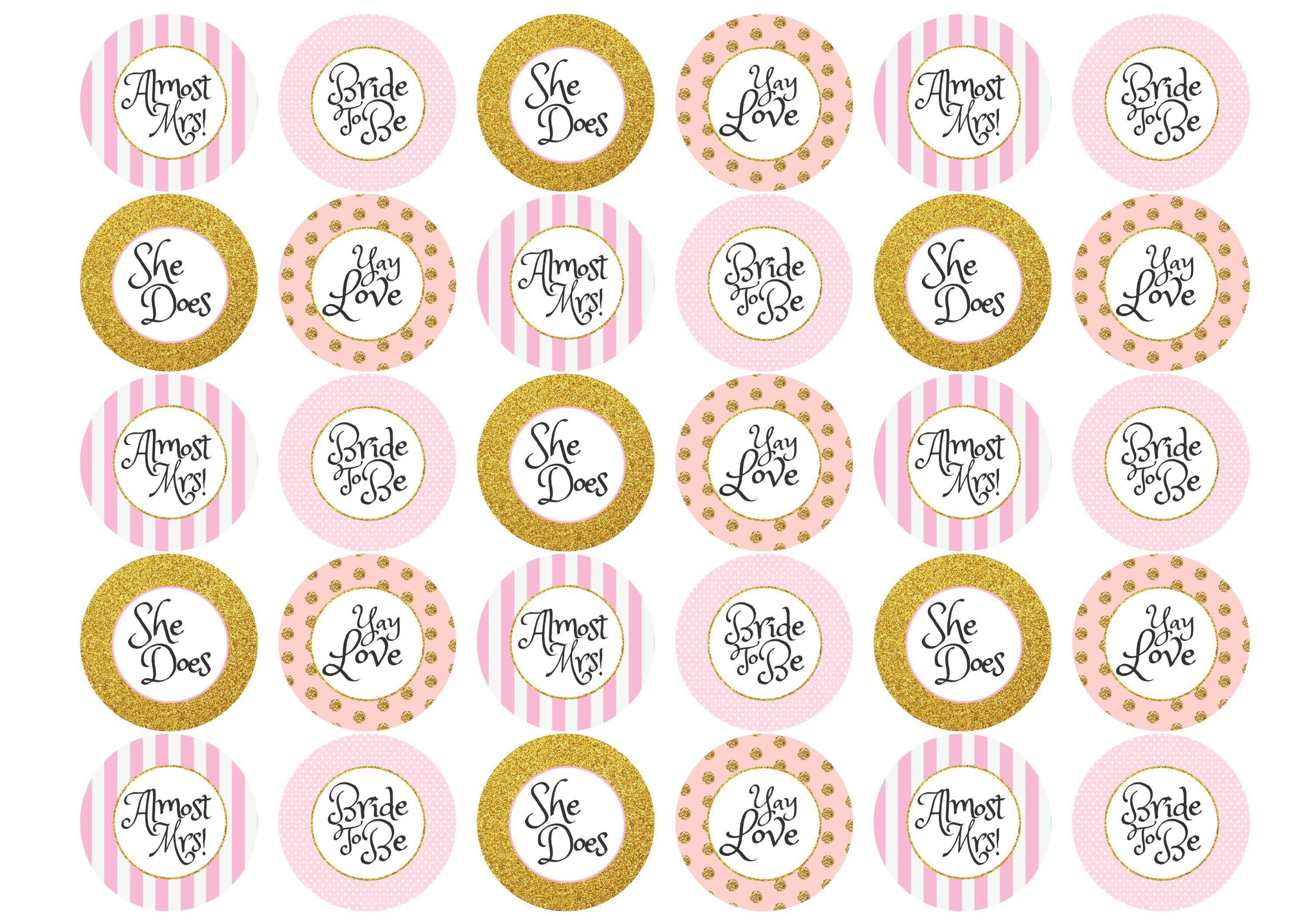 38mm printed edible cupcake toppers
