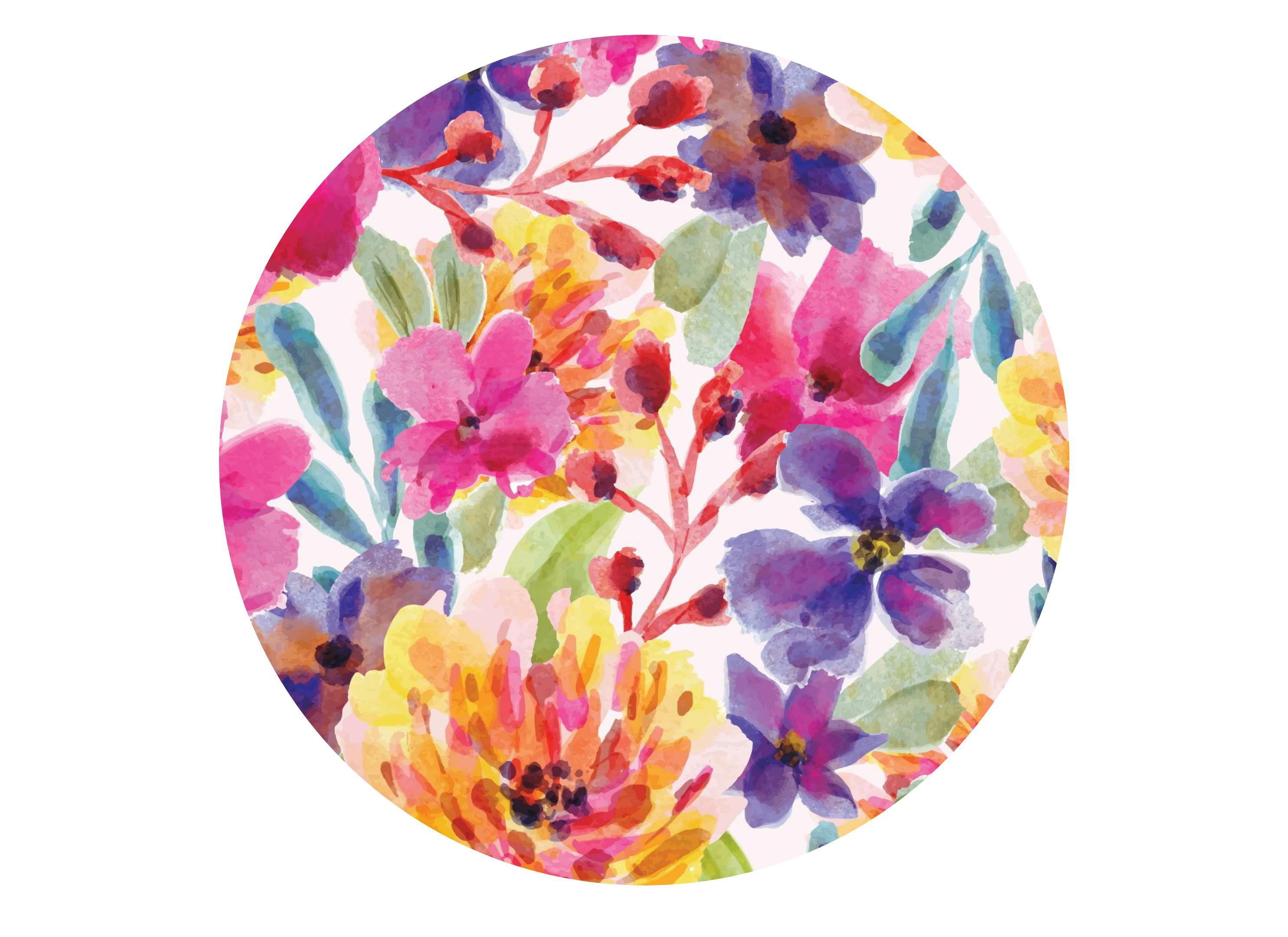 large 190cm edible cake topper in a bright floral design